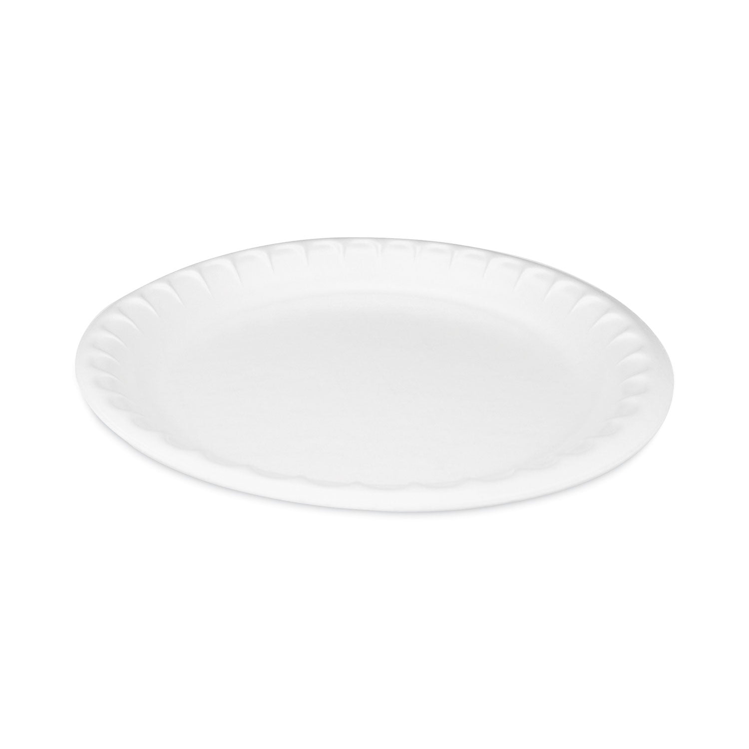 Placesetter Deluxe Laminated Foam Dinnerware, Plate, 10.25" dia, White, 540/Carton