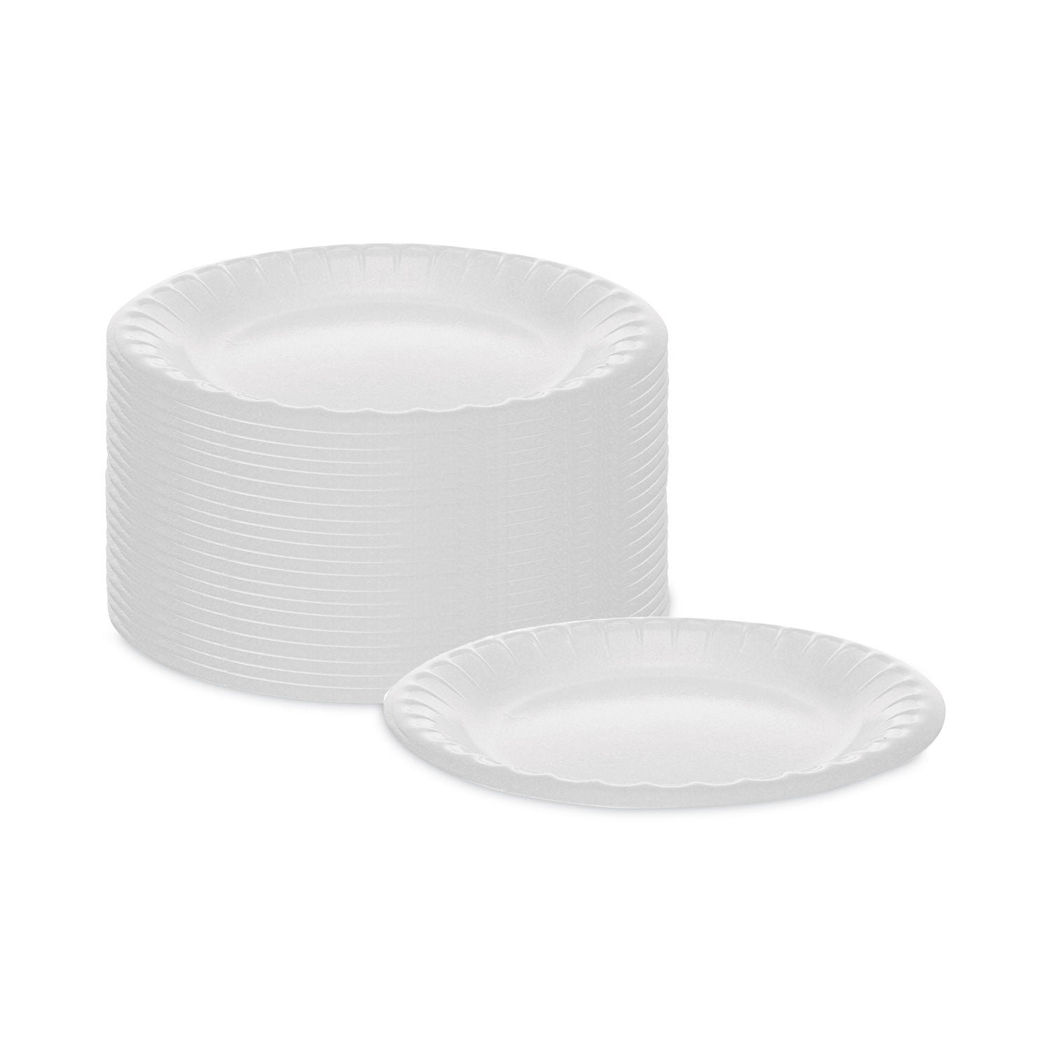 Pactiv Evergreen Placesetter Deluxe Laminated Foam Dinnerware, Plate, 6" dia, White, 1,000/Carton