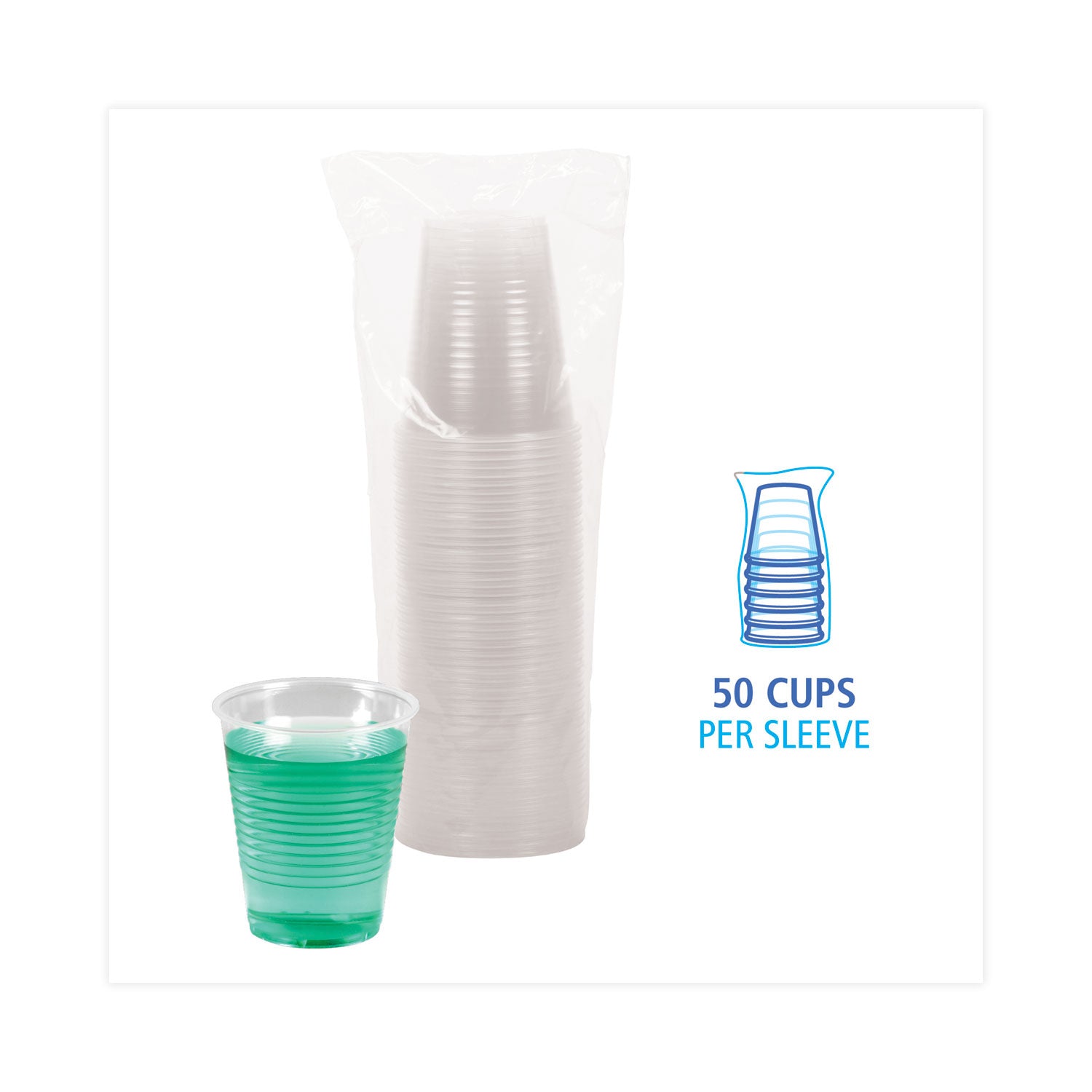 Boardwalk® Translucent Plastic Cold Cups, 12 oz, Polypropylene, 50/Pack