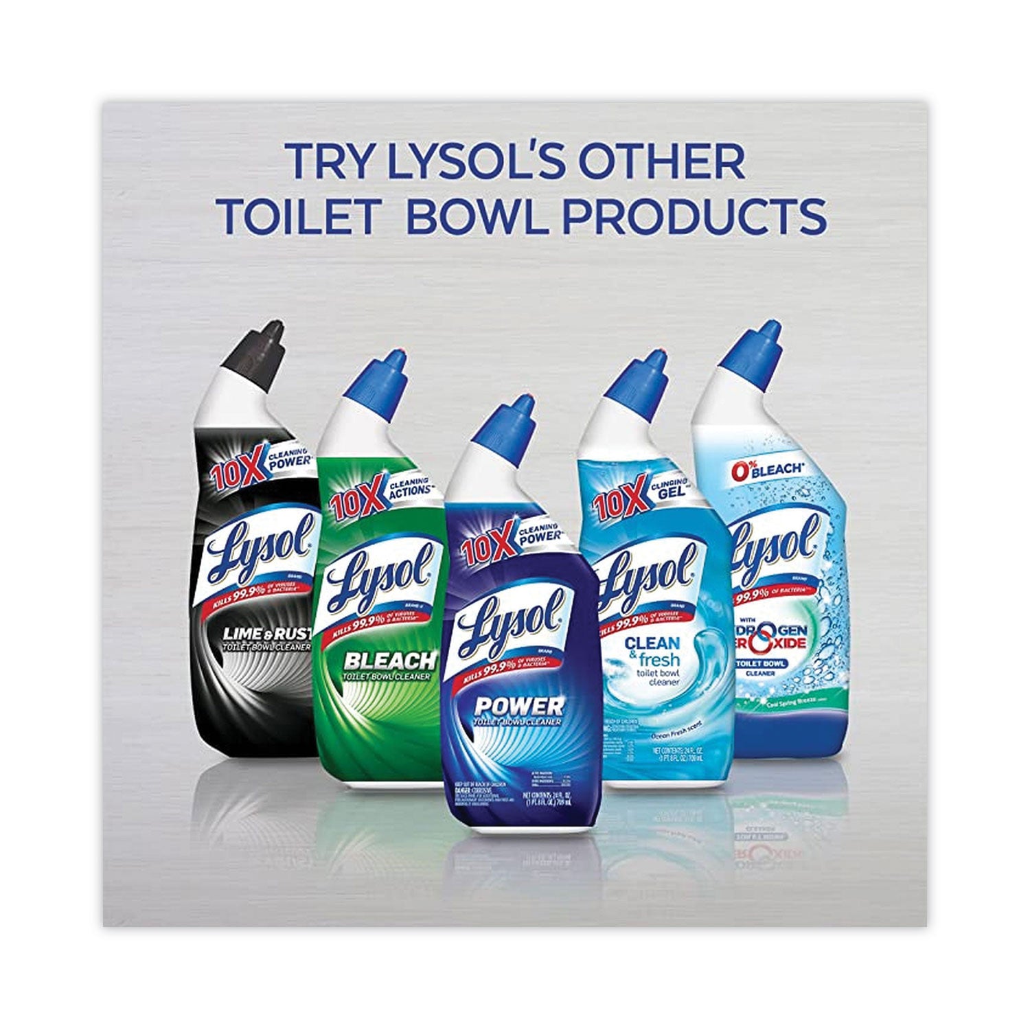 LYSOL® Brand Disinfectant Toilet Bowl Cleaner with Bleach, 24 oz, 2/Pack