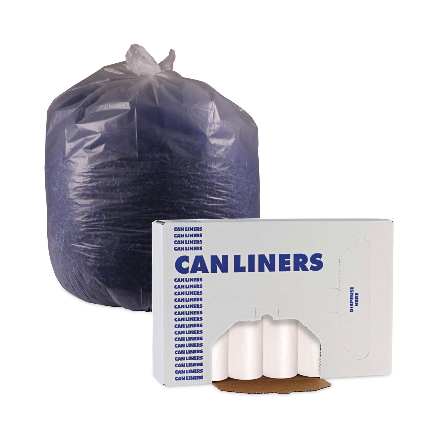 Boardwalk® High-Density Can Liners, 16 gal, 6 mic, 24" x 33", Natural, Perforated Roll, 50 Bags/Roll, 20 Rolls/Carton