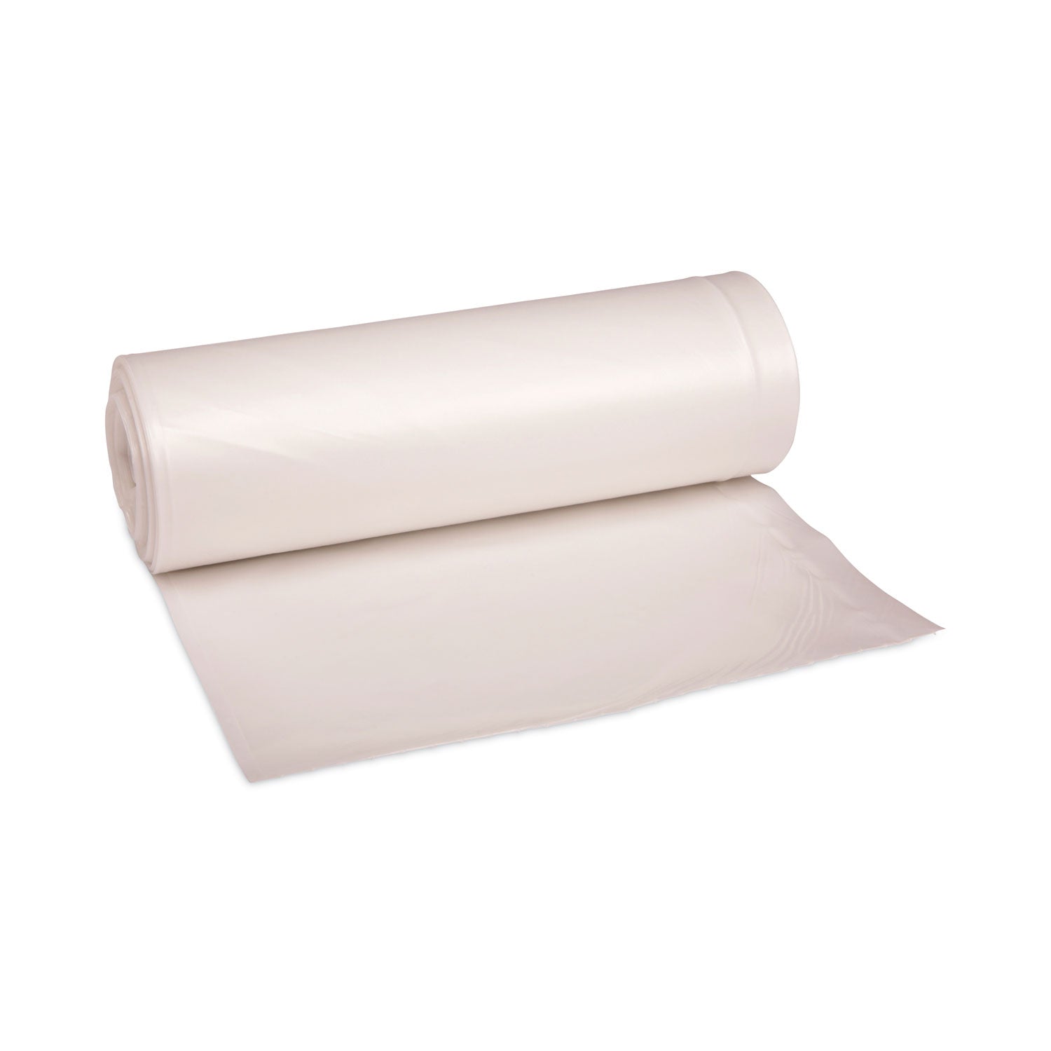 High-Density Can Liners, 45 gal, 19 mic, 40" x 46", Natural, Perforated Roll, 25 Bags/Roll, 6 Rolls/Carton