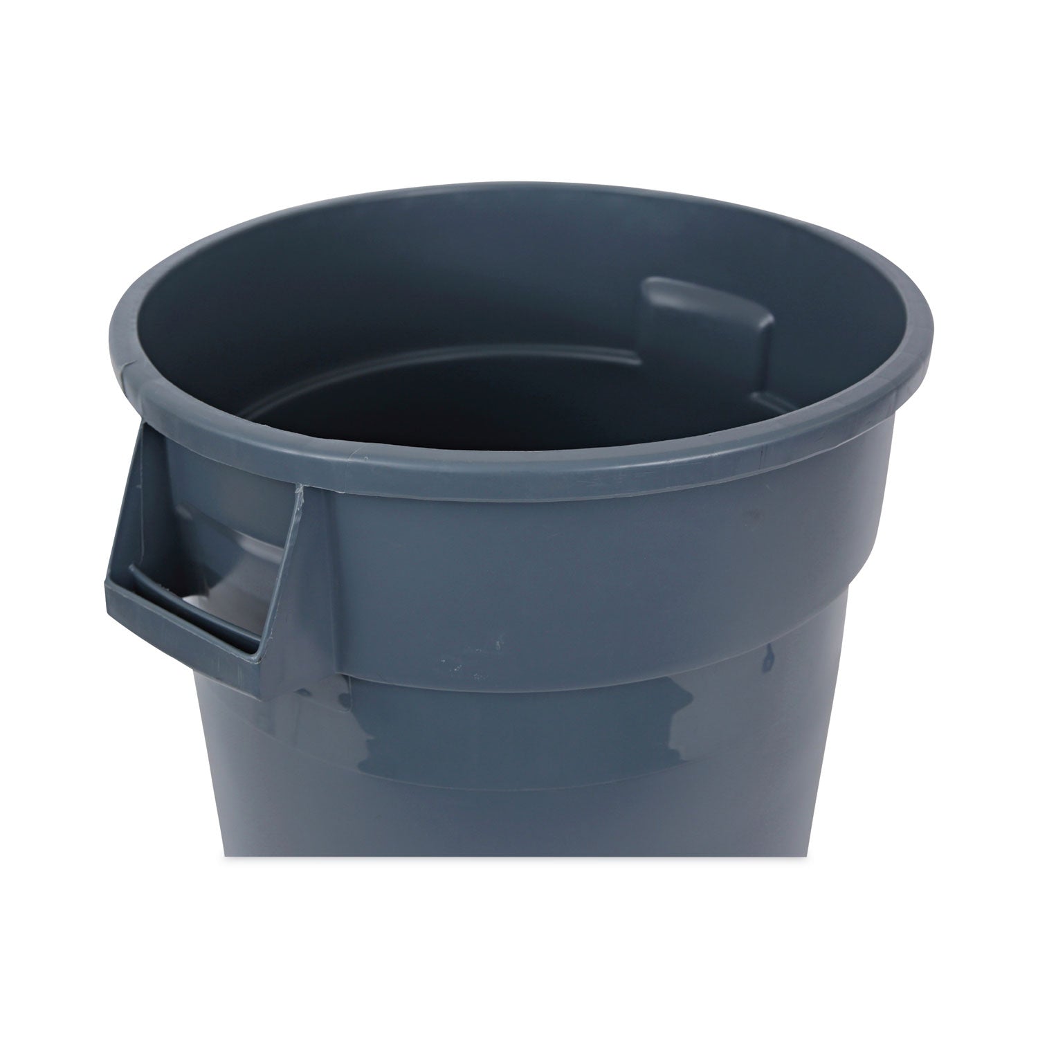 Boardwalk® Round Waste Receptacle, 32 gal, Linear-Low-Density Polyethylene, Gray