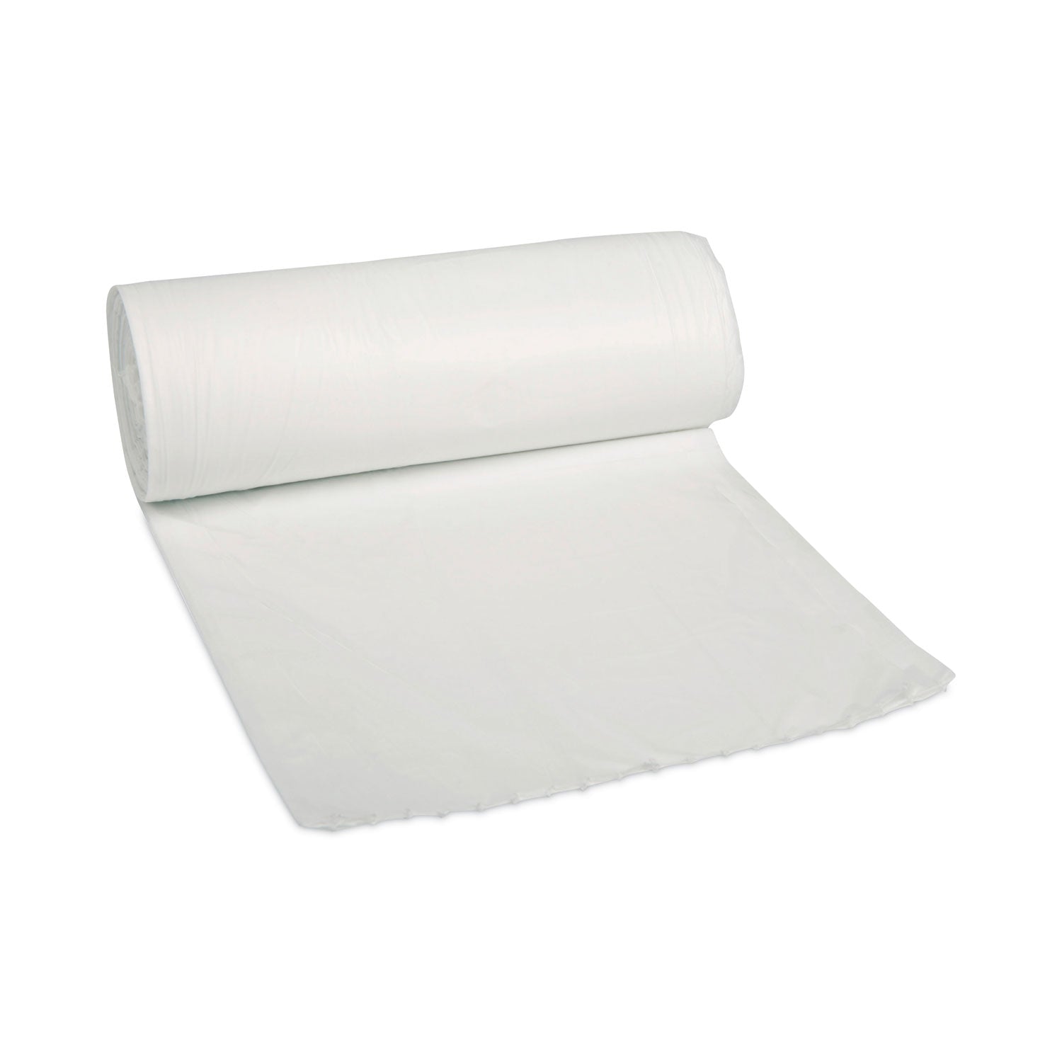 Low-Density Waste Can Liners, 30 gal, 0.5 mil, 30" x 36", White, Perforated Roll, 10 Bags/Roll, 20 Rolls/Carton