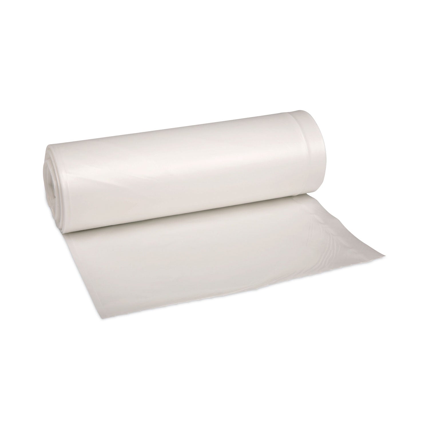 Low-Density Waste Can Liners, 33 gal, 0.6 mil, 33" x 39", White, Perforated Roll, 25 Bags/Roll, 6 Rolls/Carton