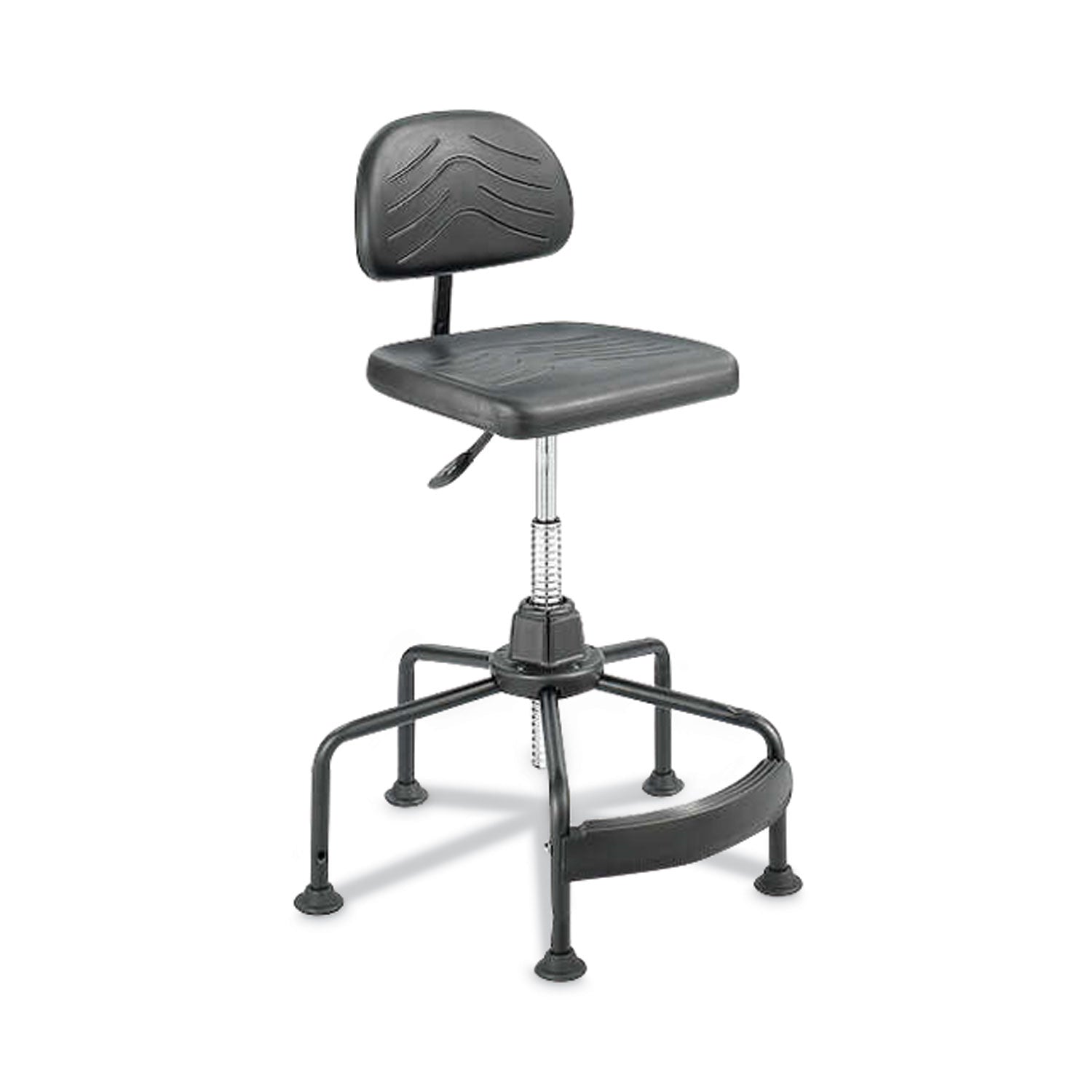 Task Master Economy Industrial Chair, Supports Up to 250 lb, 17" to 35" Seat Height, Black