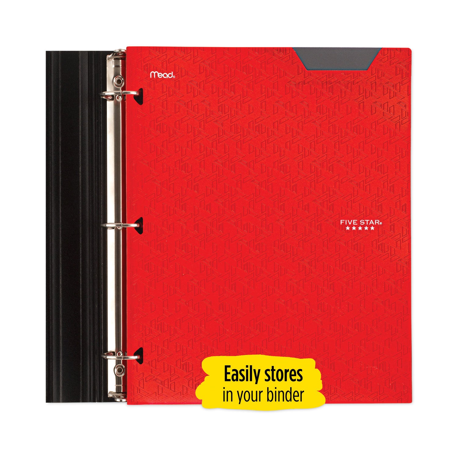 Five Star® Two-Pocket Stay-Put Plastic Folder, 11 x 8.5, Assorted, 4/Pack