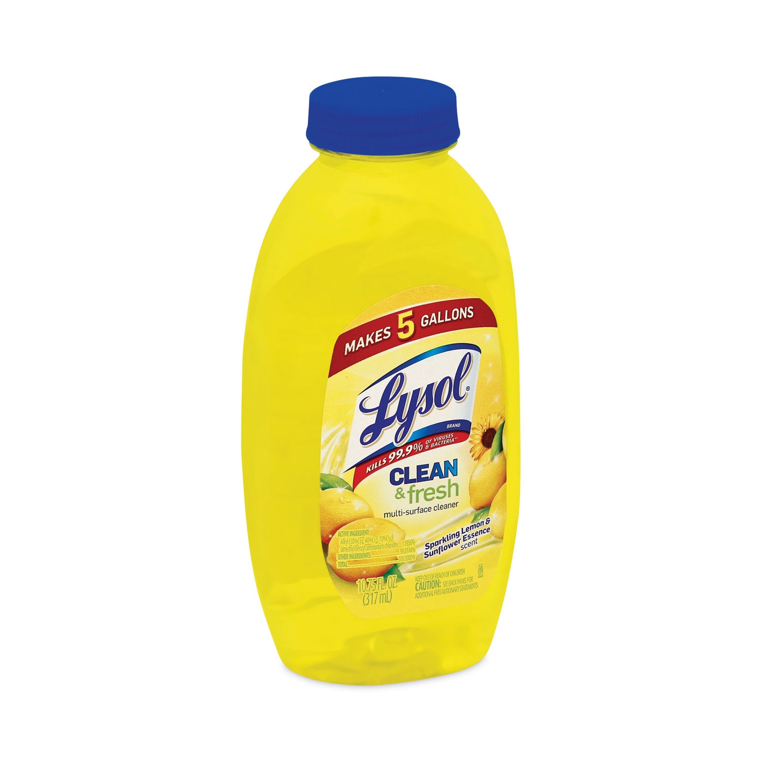 LYSOL® Brand Clean and Fresh Multi-Surface Cleaner, Sparkling Lemon and Sunflower Essence, 10.75 oz Bottle, 20/Carton