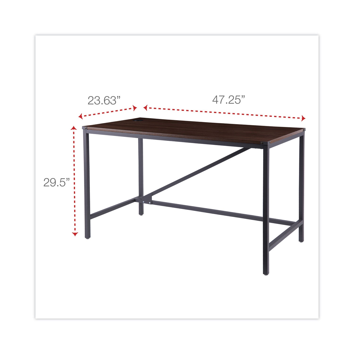 Alera® Industrial Series Table Desk, 47.25" x 23.63" x 29.5", Modern Walnut