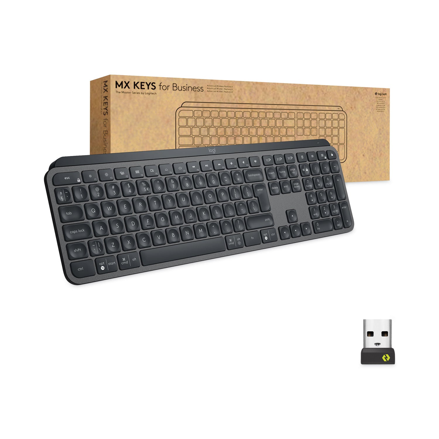 Logitech® MX Keys for Business Wireless Keyboard, Graphite