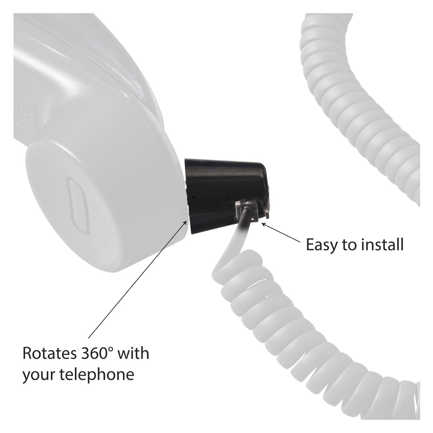 Softalk® Twisstop Rotating Phone Cord Detangler, Black