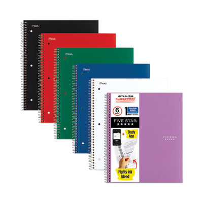 MEAD PRODUCTS Wirebound Notebook, 1-Subject, Medium/College Rule, Randomly Assorted Cover Color, (100) 11 x 8.5 Sheets, 6/Pack - Flipcost
