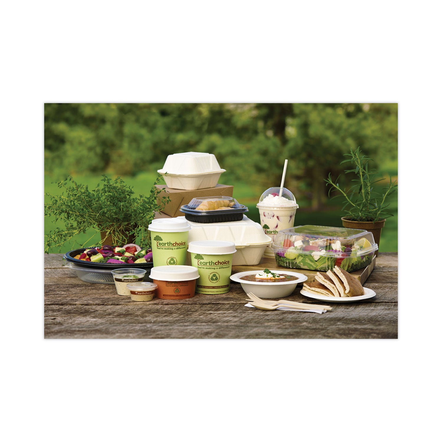 EarthChoice Compostable Soup Cup Lid, For 8-16 oz Soup Cups, 4" Diameter, Natural, Sugarcane, 500/Carton Pactiv Evergreen Flipcost