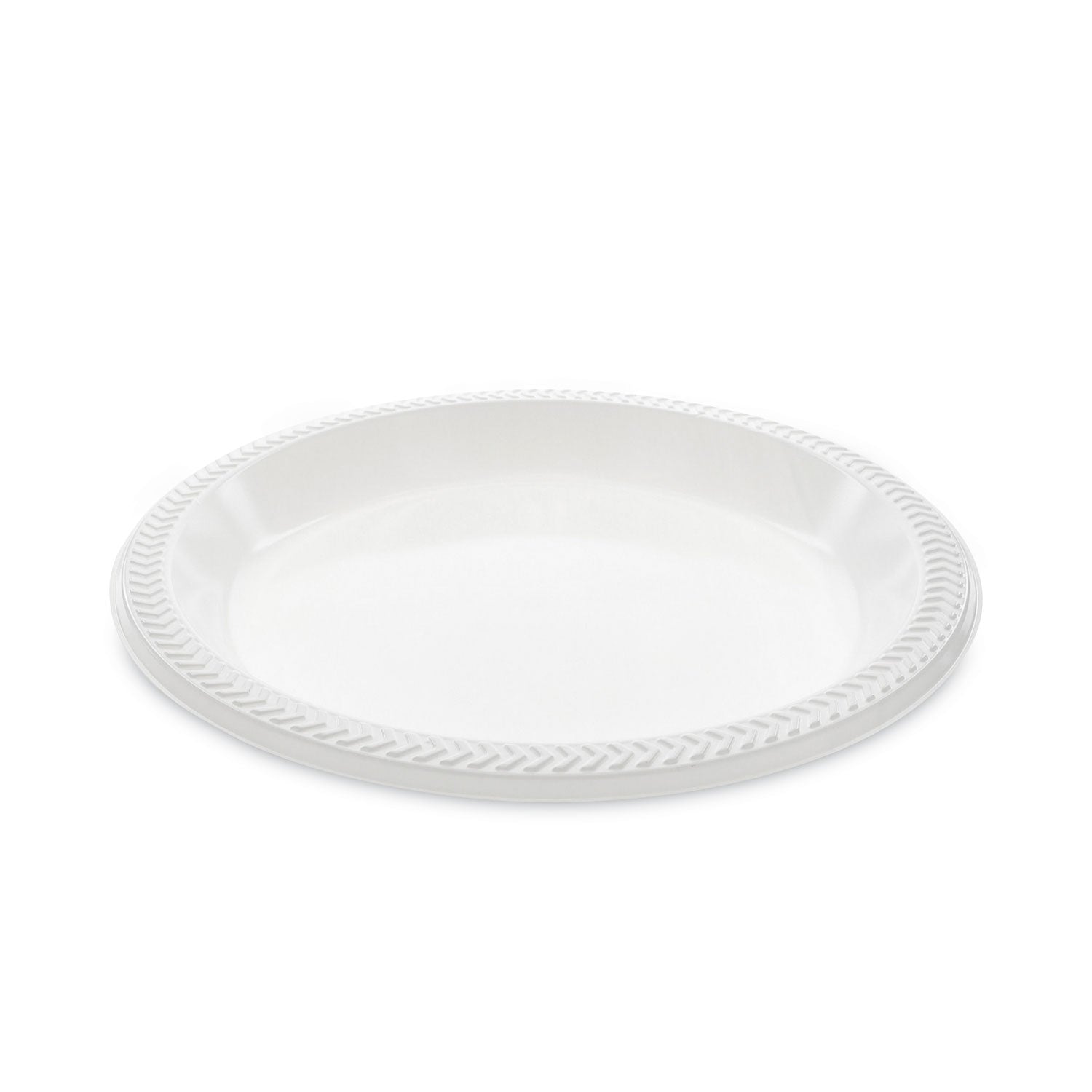 Meadoware Impact Plastic Dinnerware, Plate, 10.25" dia, White, 500/Carton