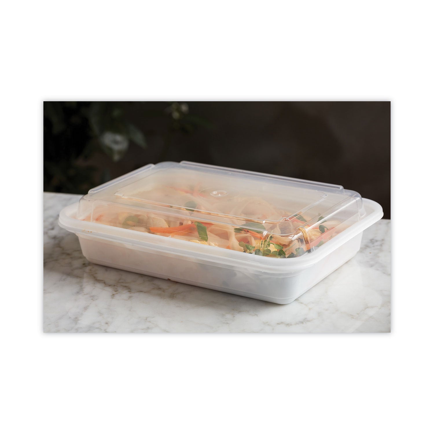 Pactiv Evergreen Newspring VERSAtainer Microwavable Containers, 24 oz, 5 x 7.25 x 2.63, White/Clear, Plastic, 150/Carton