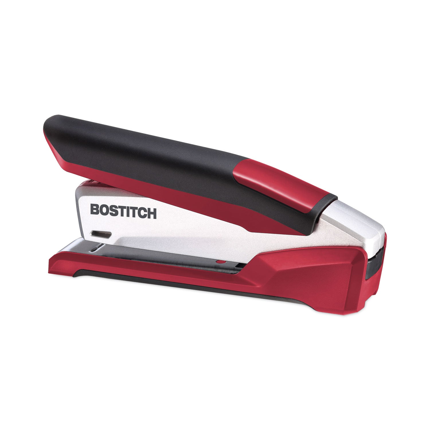 Bostitch® InPower One-Finger 3-in-1 Desktop Stapler with Antimicrobial Protection, 28-Sheet Capacity, Red/Silver