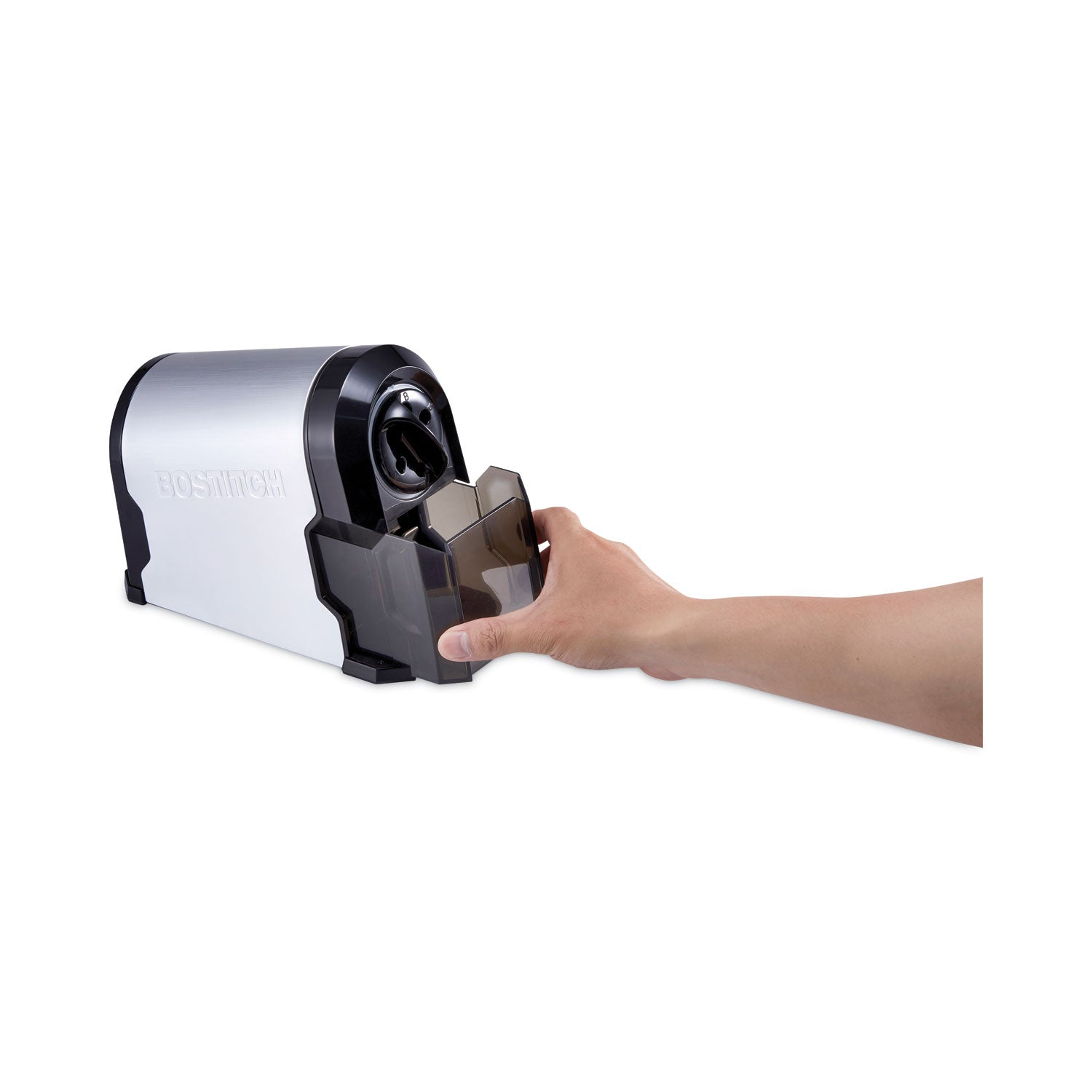 Bostitch® Super Pro Glow Commercial Electric Pencil Sharpener, AC-Powered, 6.13 x 10.63 x 9, Black/Silver