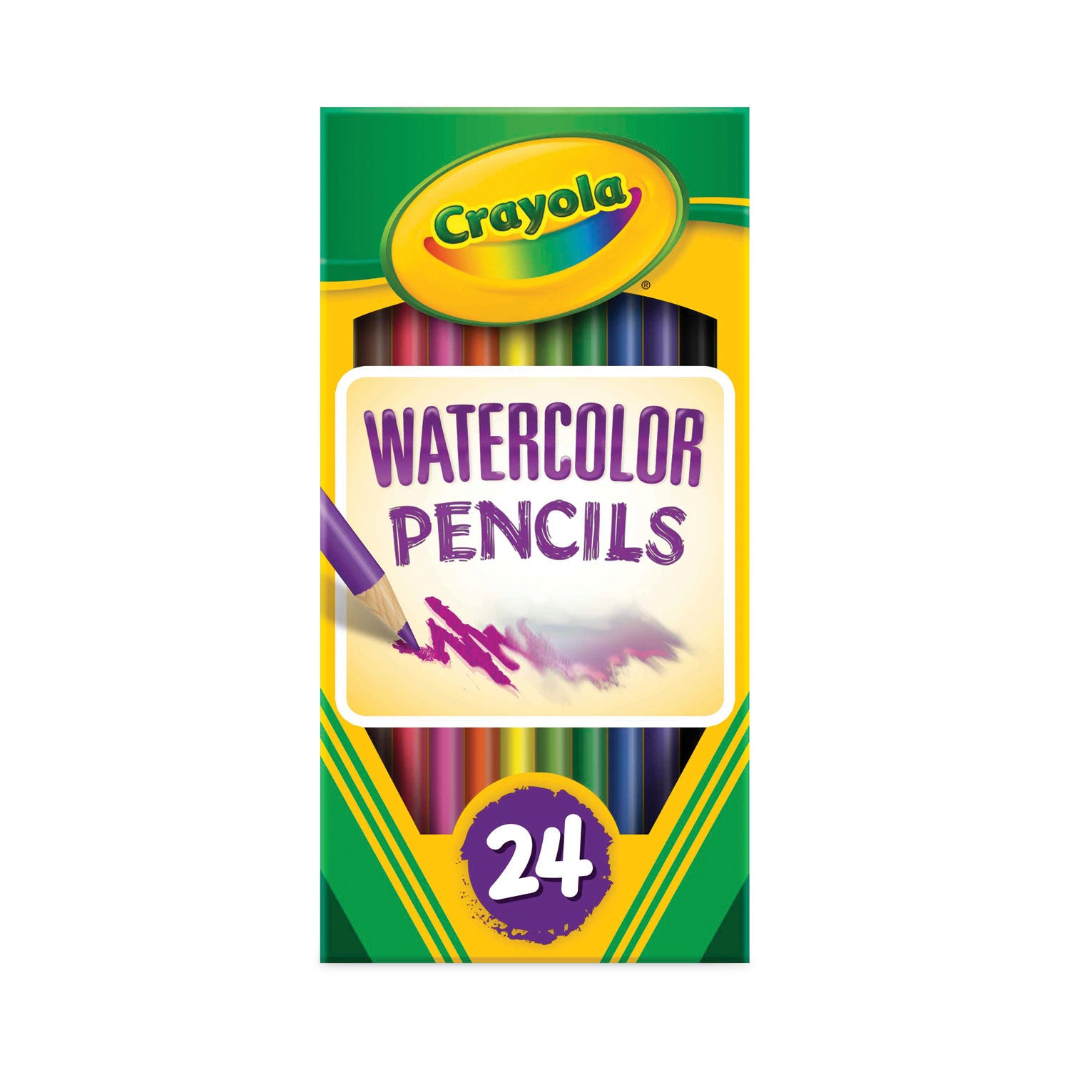 Watercolor Pencil Set, 3.3 mm, 2B, Assorted Lead and Barrel Colors, 24/Pack