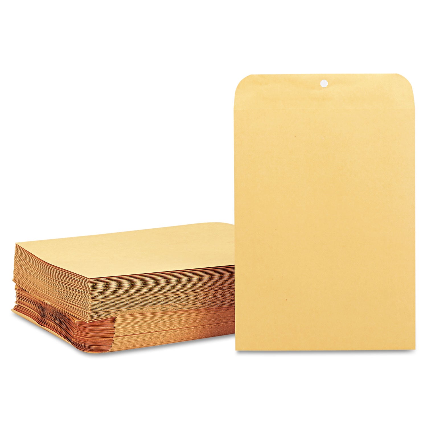 Quality Park™ Clasp Envelope, 28 lb Bond Weight Kraft, #90, Cheese Blade Flap, Clasp/Gummed Closure, 9 x 12, Brown Kraft, 100/Box