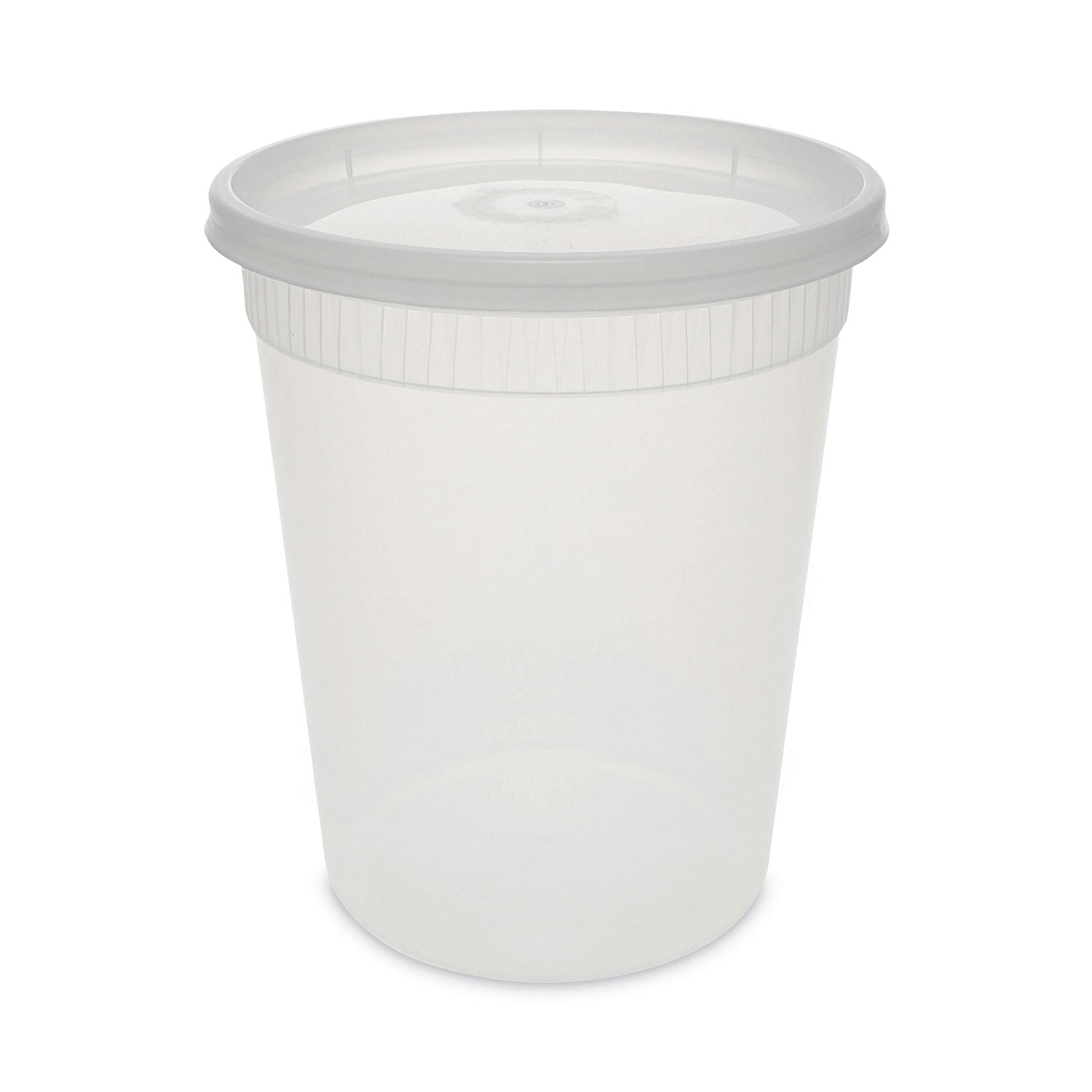 Newspring DELItainer Microwavable Container, 32 oz, 4 .55 Diameter x 5.55 h, Clear, Plastic, 240/Carton