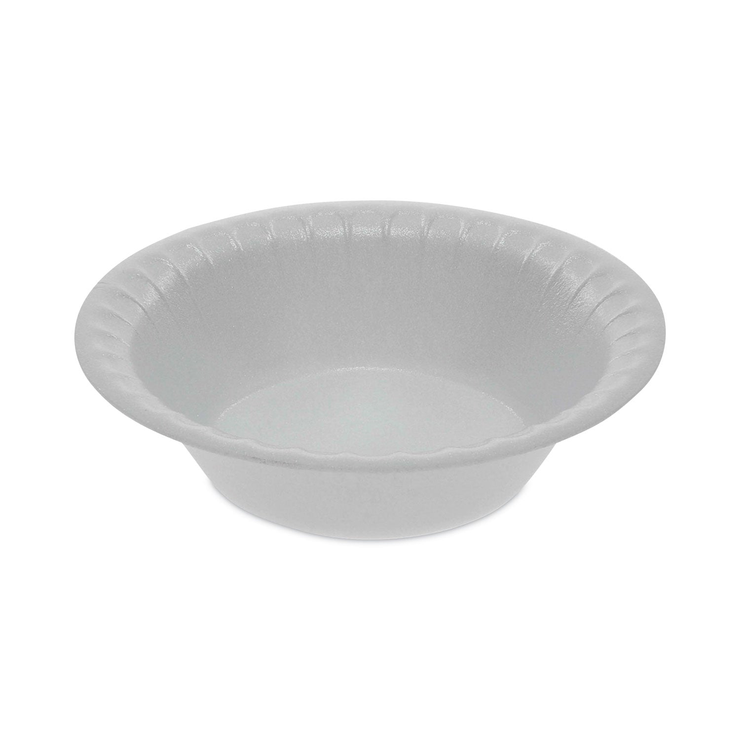 Placesetter Satin Non-Laminated Foam Dinnerware, Bowl, 5 oz, 4.5" dia, White, 1,250/Carton