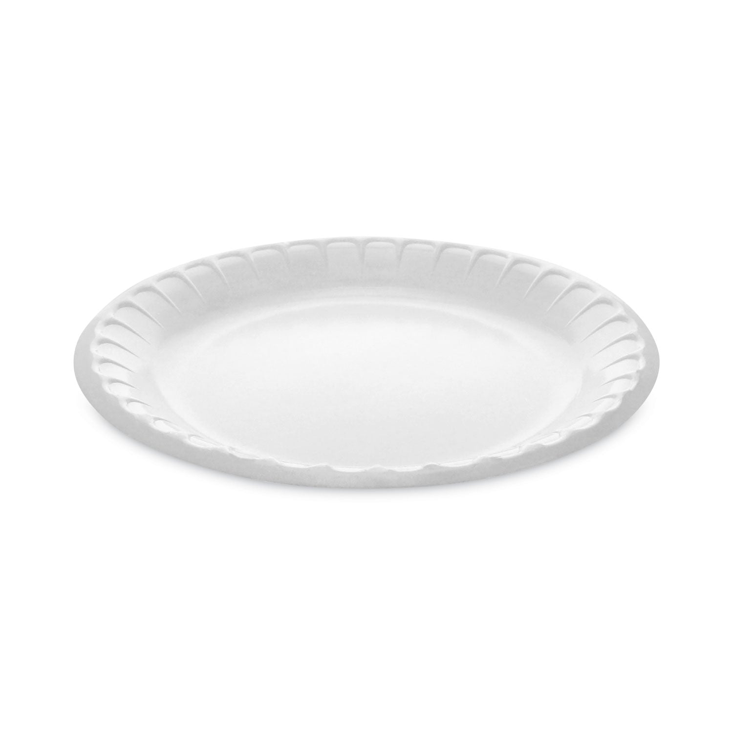 Placesetter Deluxe Laminated Foam Dinnerware, Plate, 8.88" dia, White, 500/Carton