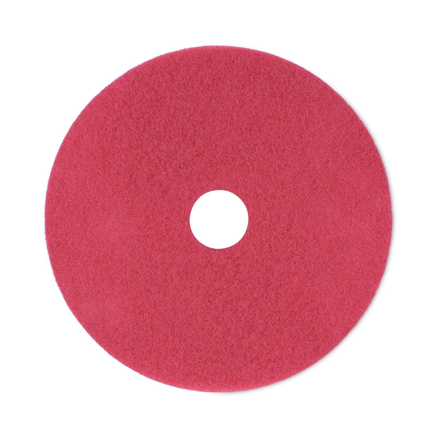 Buffing Floor Pads, 21" Diameter, Red, 5/Carton