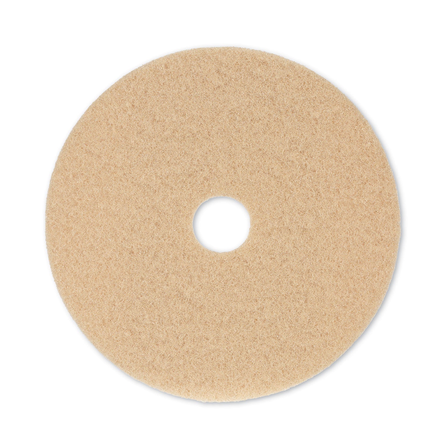 Burnishing Floor Pads, 20" Diameter, Tan, 5/Carton