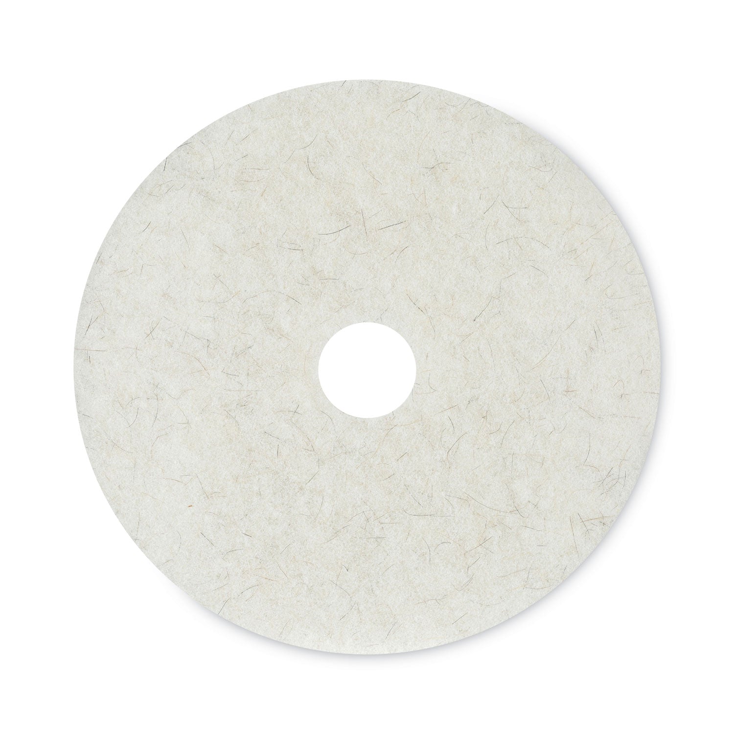 Natural Burnishing Floor Pads, 20" Diameter, White, 5/Carton