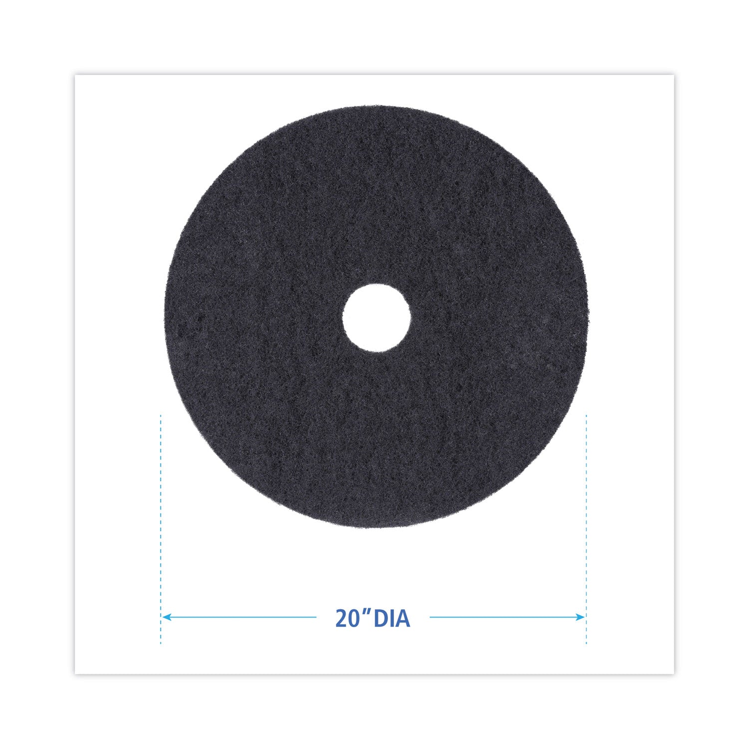 Boardwalk® Stripping Floor Pads, 20" Diameter, Black, 5/Carton