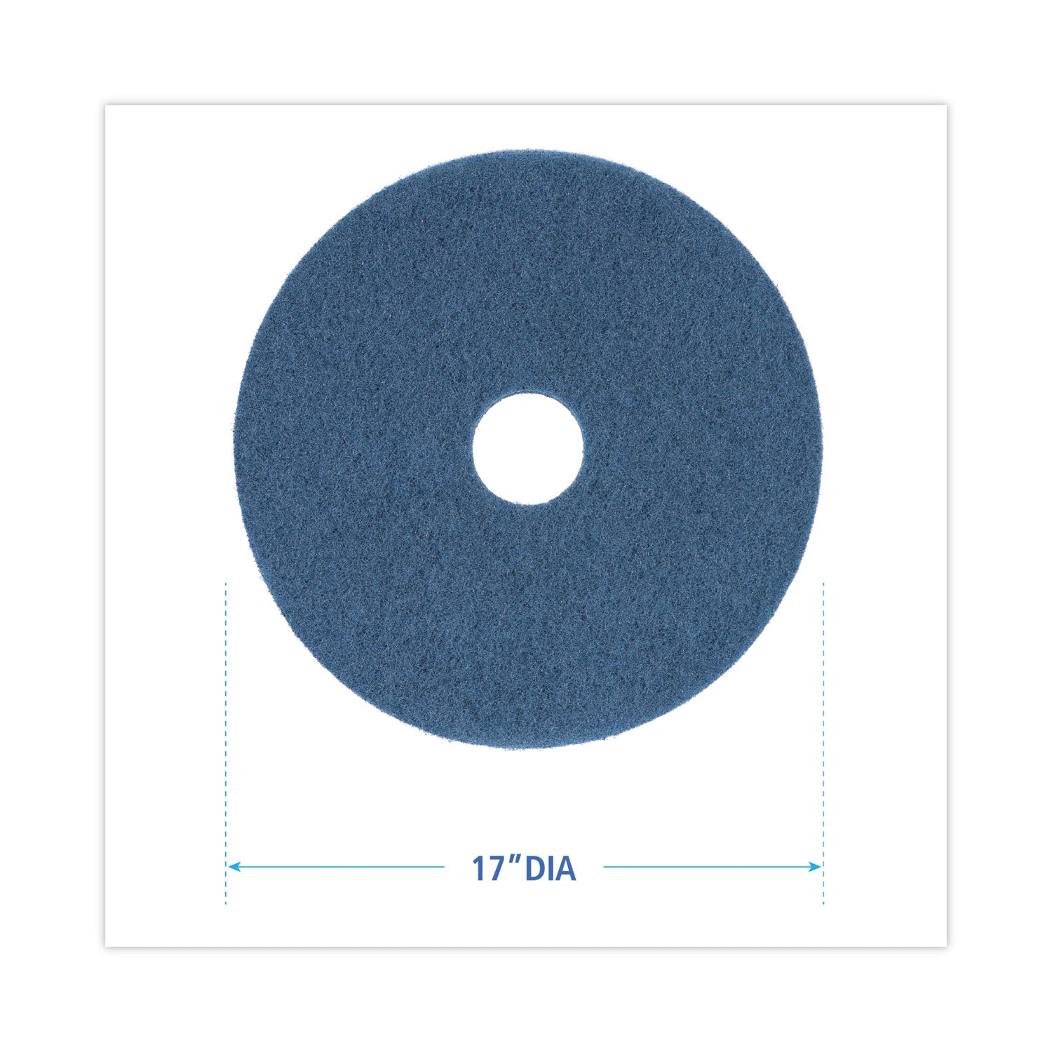 Boardwalk® Scrubbing Floor Pads, 17" Diameter, Blue, 5/Carton