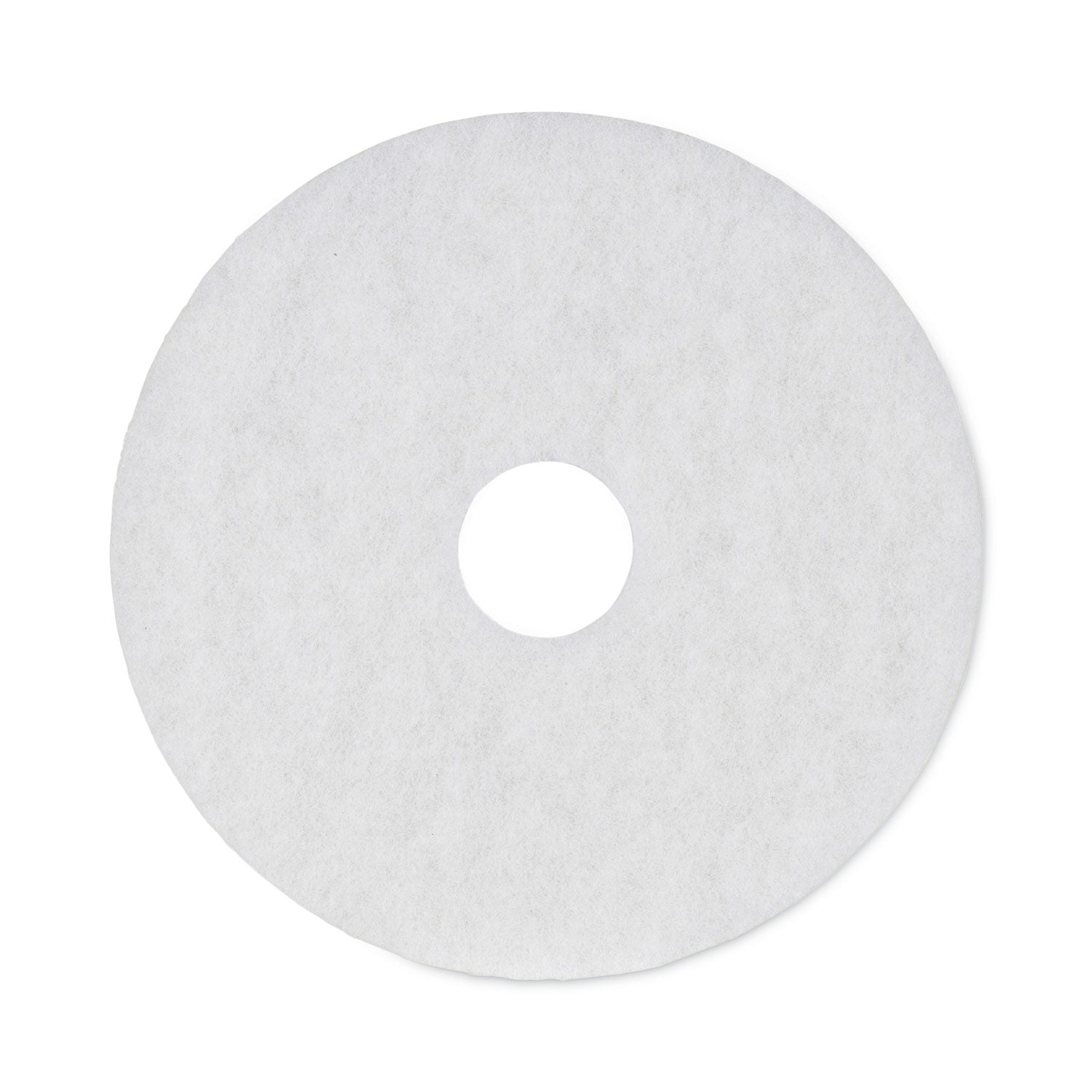 Polishing Floor Pads, 16" Diameter, White, 5/Carton