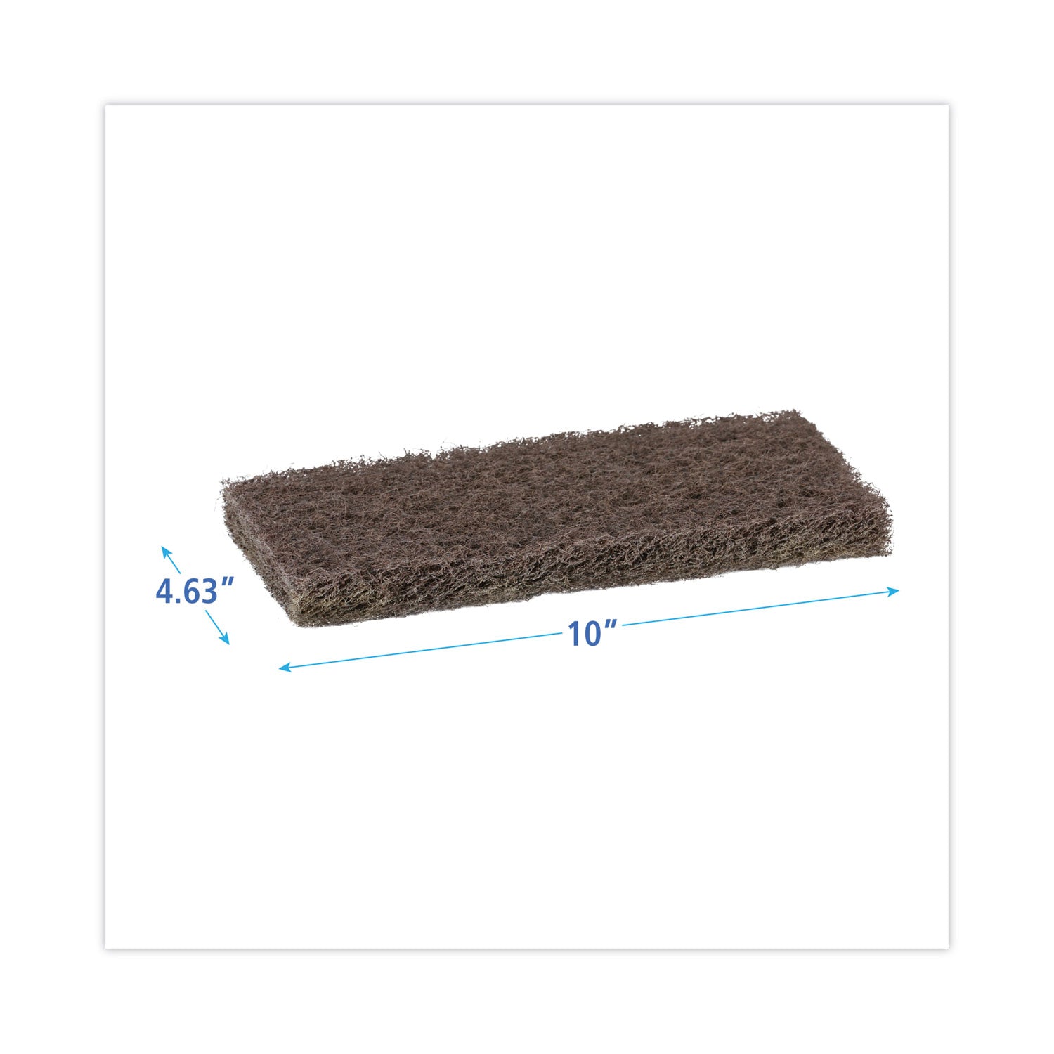 Boardwalk® Heavy-Duty Scour Pad, 4.63 x 10, Brown, 20/Carton