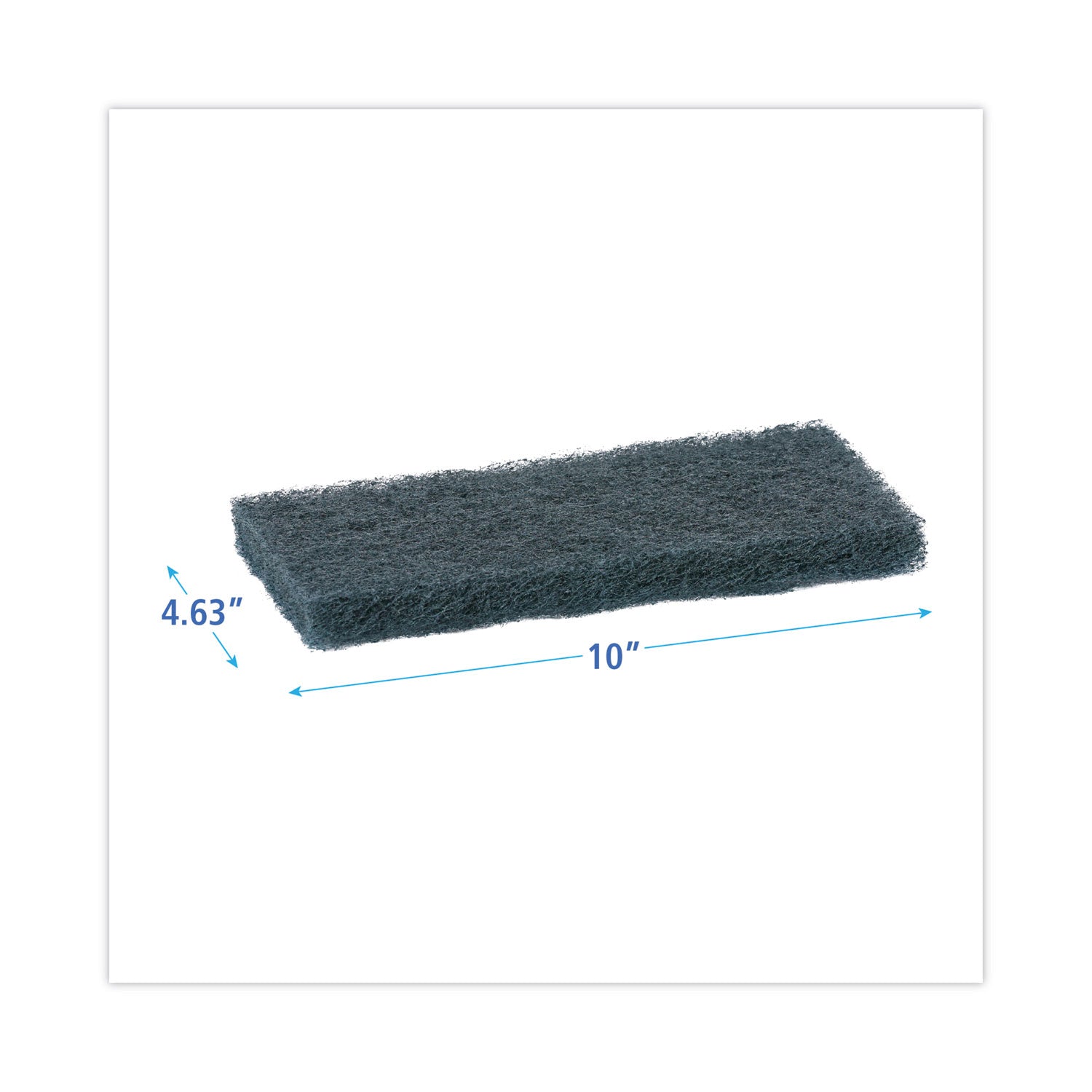 Boardwalk® Medium-Duty Scour Pad, 10 x 4.63, Blue, 20/Carton