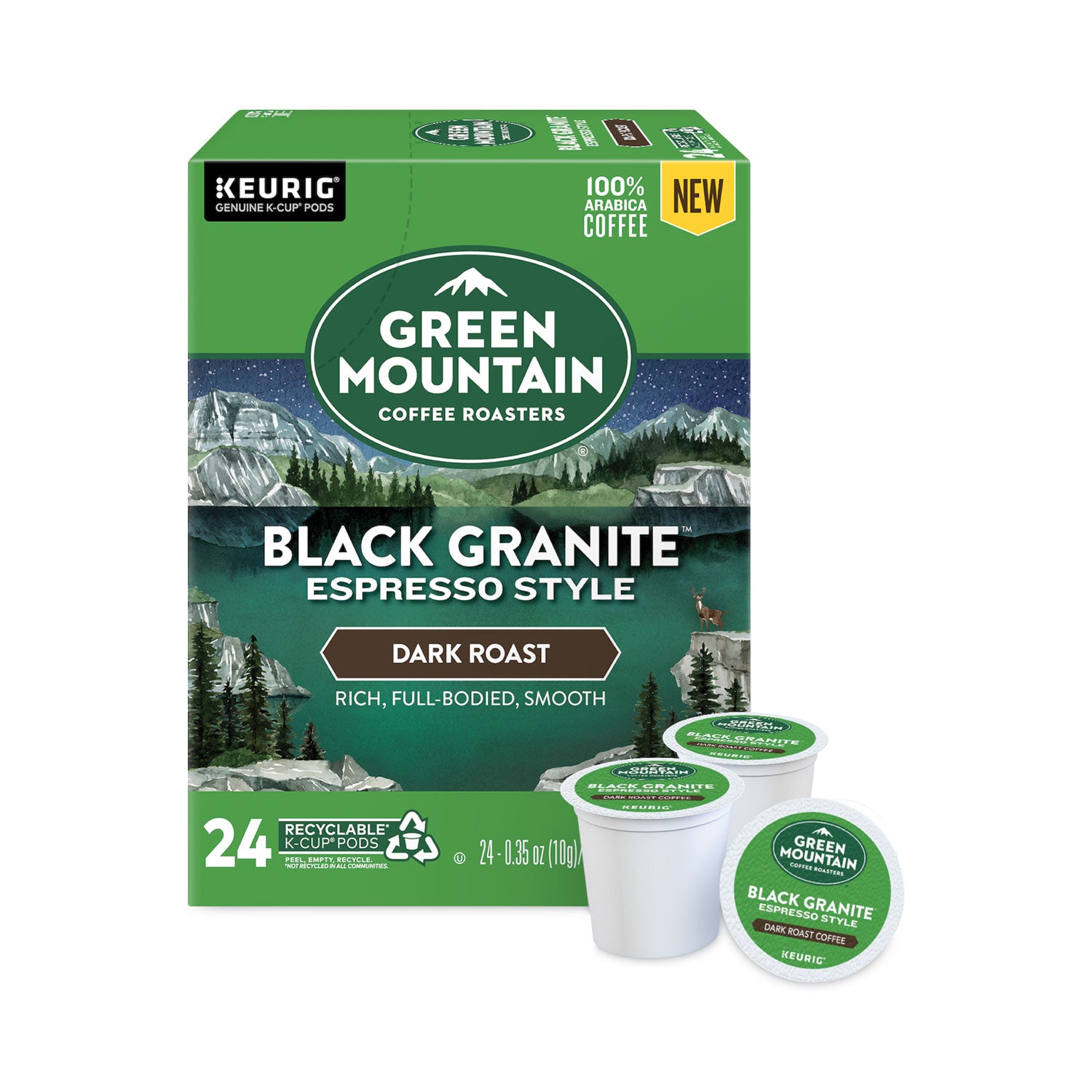 Green Mountain Coffee® Black Granite Espresso Style K-Cups, 24/Box