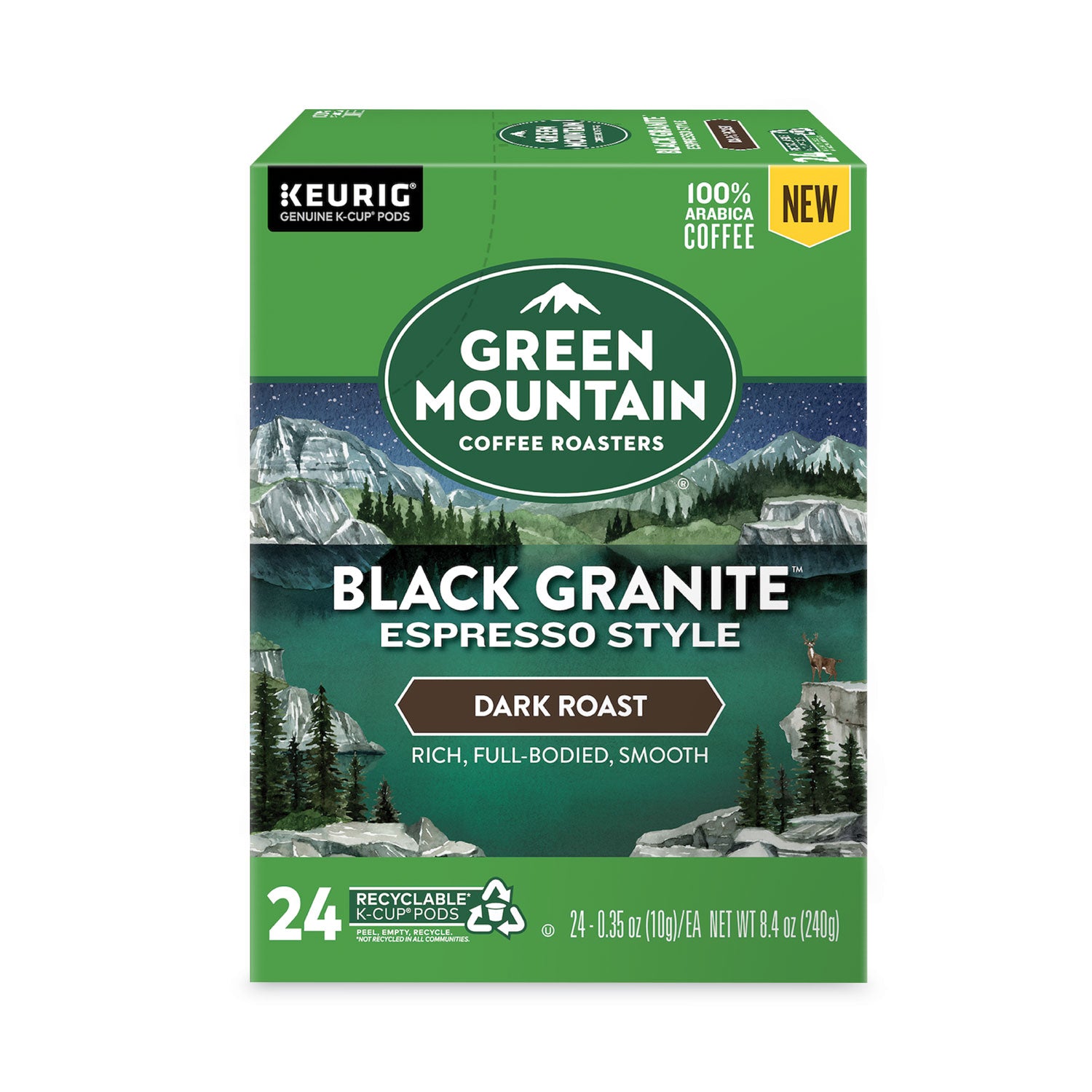 Green Mountain Coffee® Black Granite Espresso Style K-Cups, 24/Box