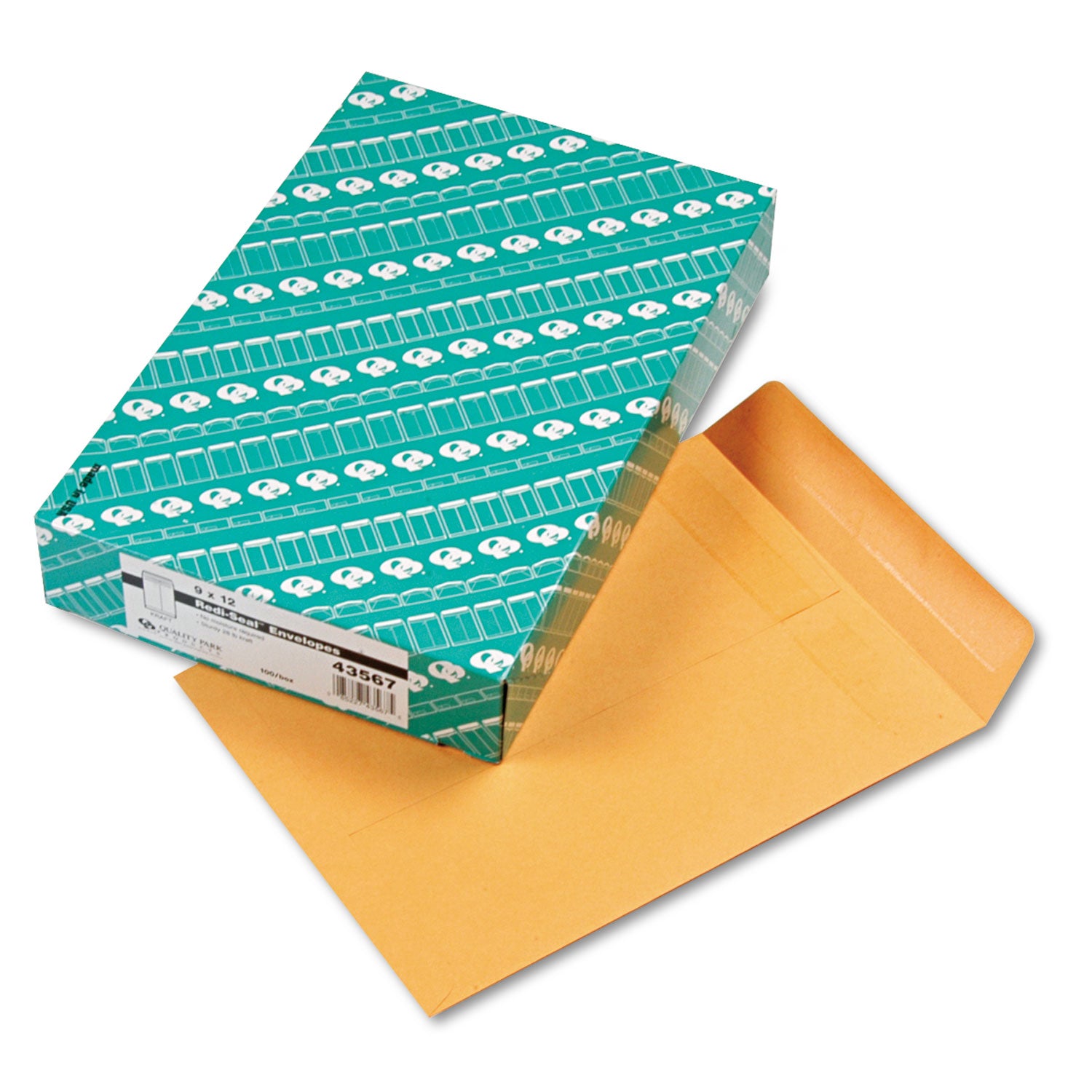 Quality Park™ Redi-Seal Catalog Envelope, #10 1/2, Cheese Blade Flap, Redi-Seal Adhesive Closure, 9 x 12, Brown Kraft, 100/Box