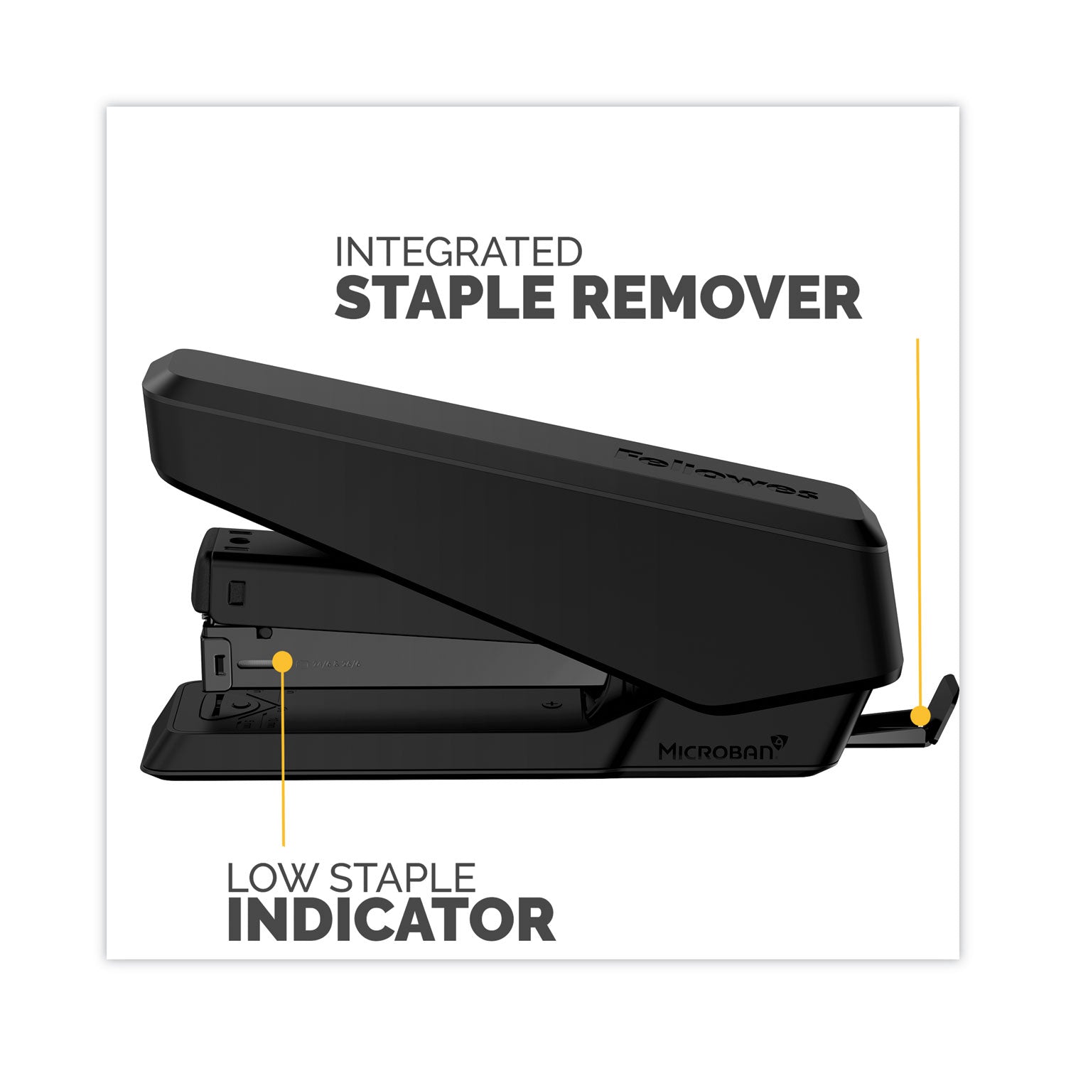 Fellowes® LX850 EasyPress Full Strip Stapler, 25-Sheet Capacity, Black