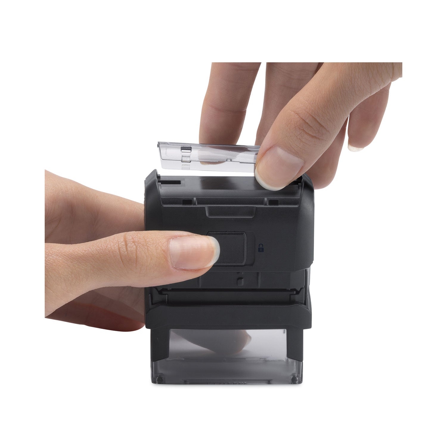 Trodat® Printy Do It Yourself Self-Inking Message Stamp, 0.75" x 1.88", Black