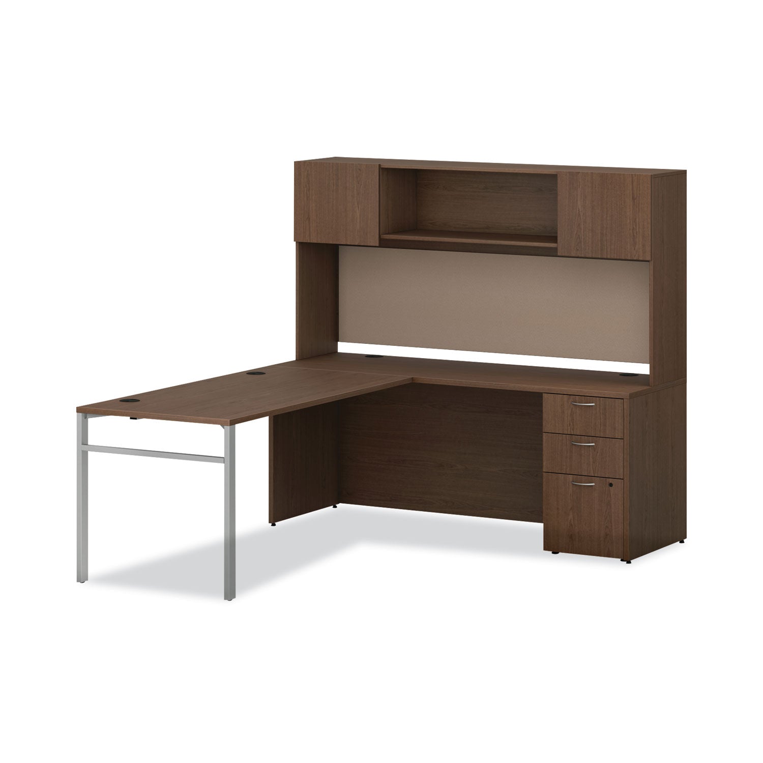 HON® Mod Desk Hutch, 3 Compartments, 72w x 14d x 39.75h, Sepia Walnut