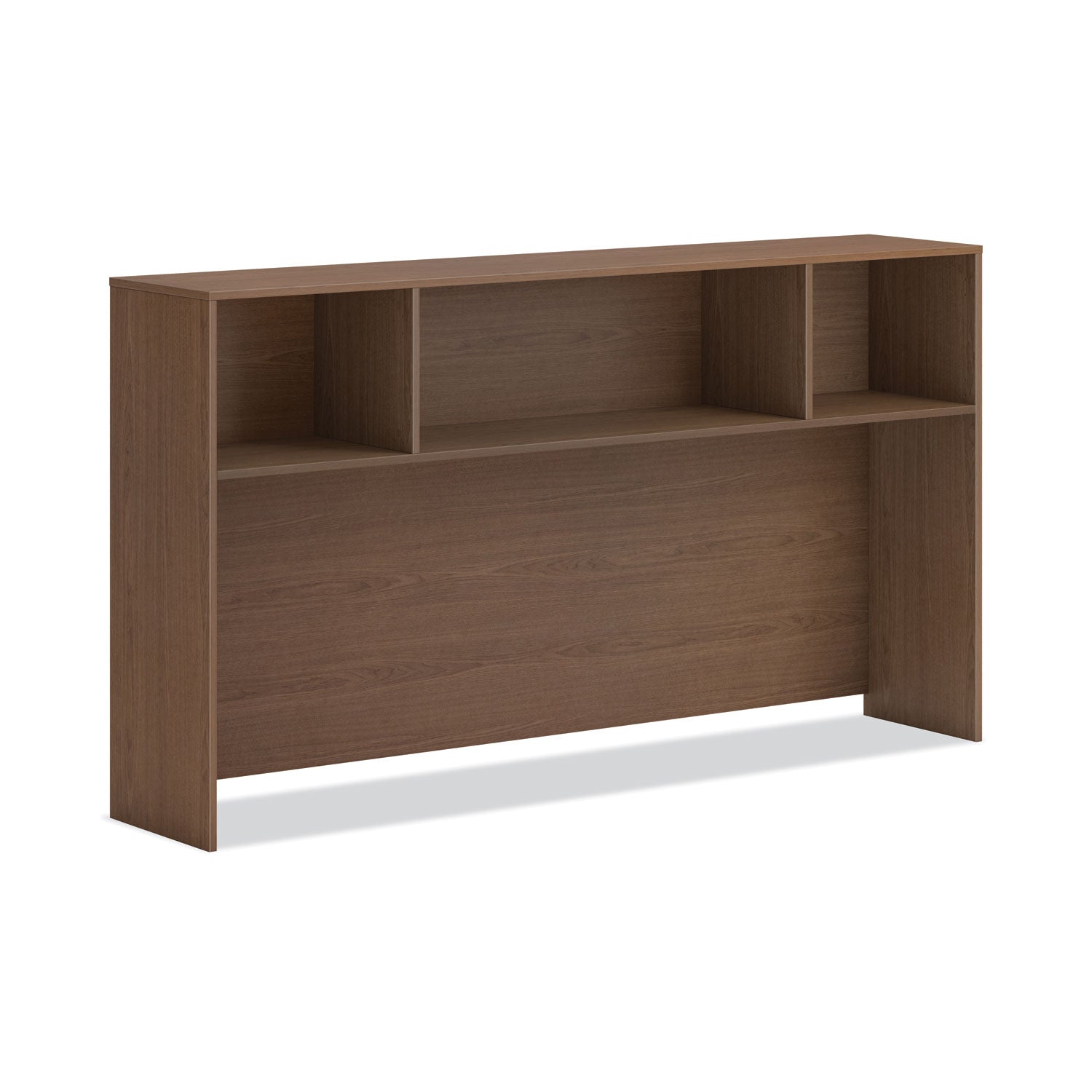 Mod Desk Hutch, 3 Compartments, 72w x 14d x 39.75h, Sepia Walnut