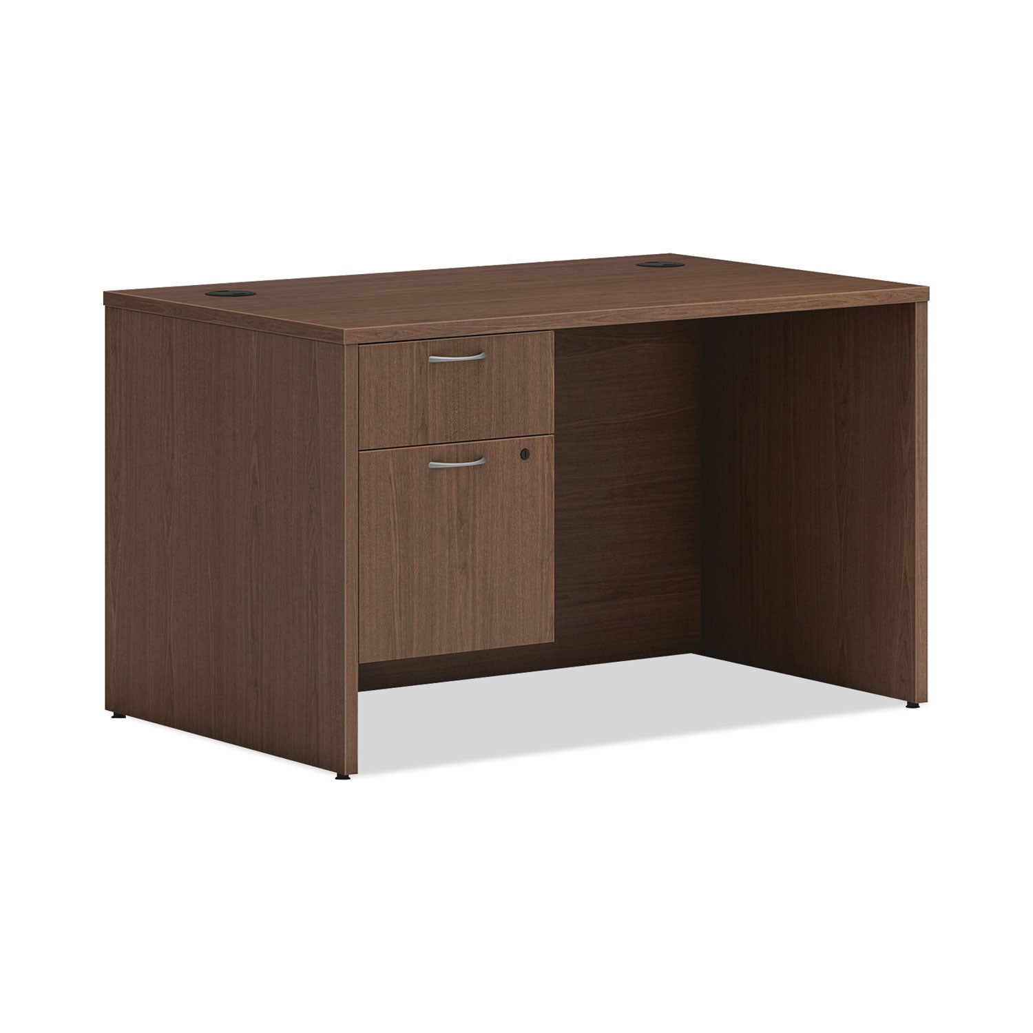 HON® Mod Support Pedestal, Left or Right, 2-Drawers: Box/File, Legal/Letter, Sepia Walnut, 15" x 20" x 20"