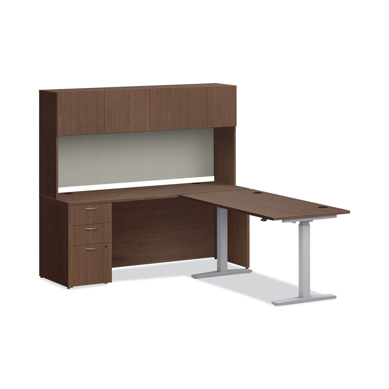 HON® Mod Desk Hutch, 3 Compartments, 72w x 14d x 39.75h, Sepia Walnut