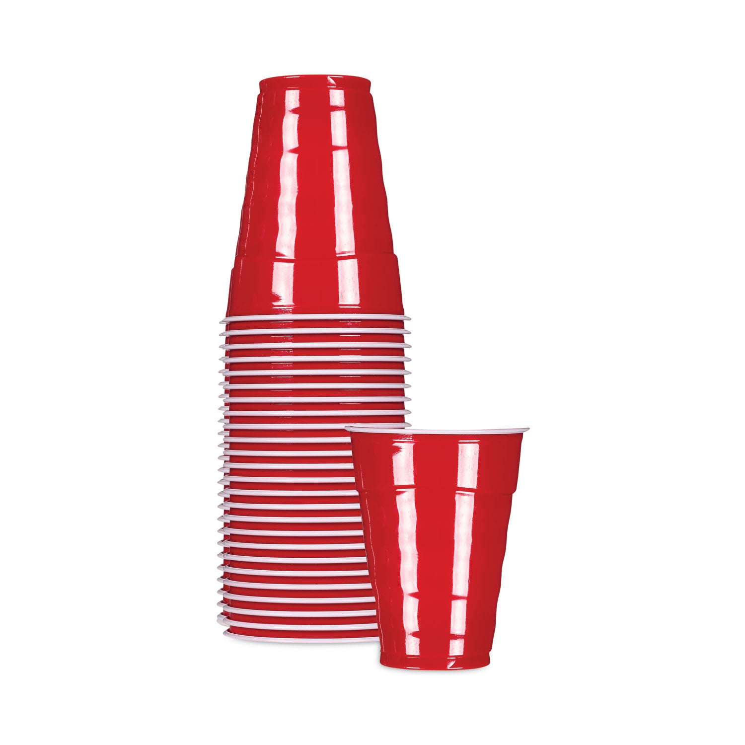 Hefty® Easy Grip Disposable Plastic Party Cups, 9 oz, Red, 50/Pack, 12 Packs/Carton