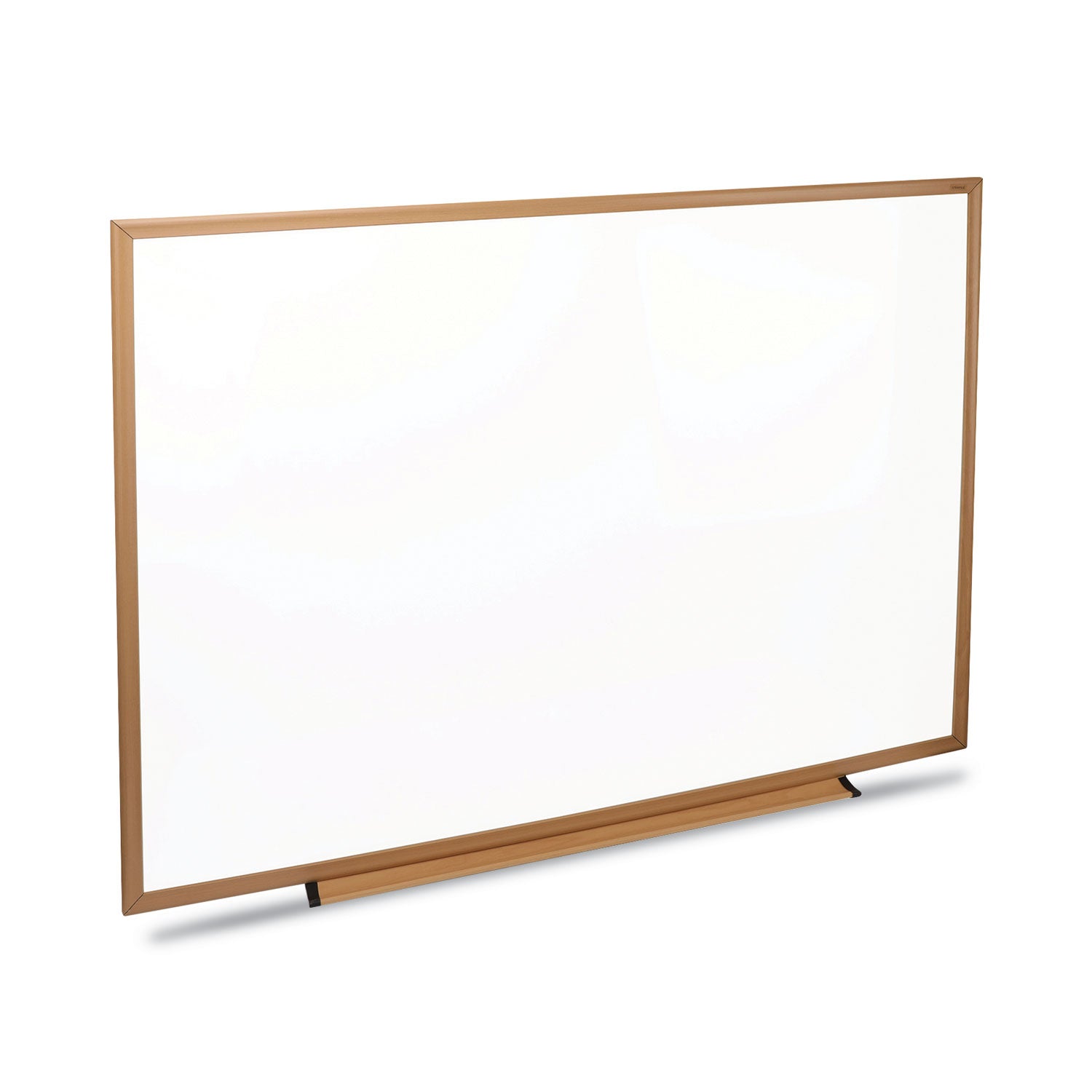 Universal® Deluxe Melamine Dry Erase Board, 48 x 36, Melamine White Surface, Oak Fiberboard Frame