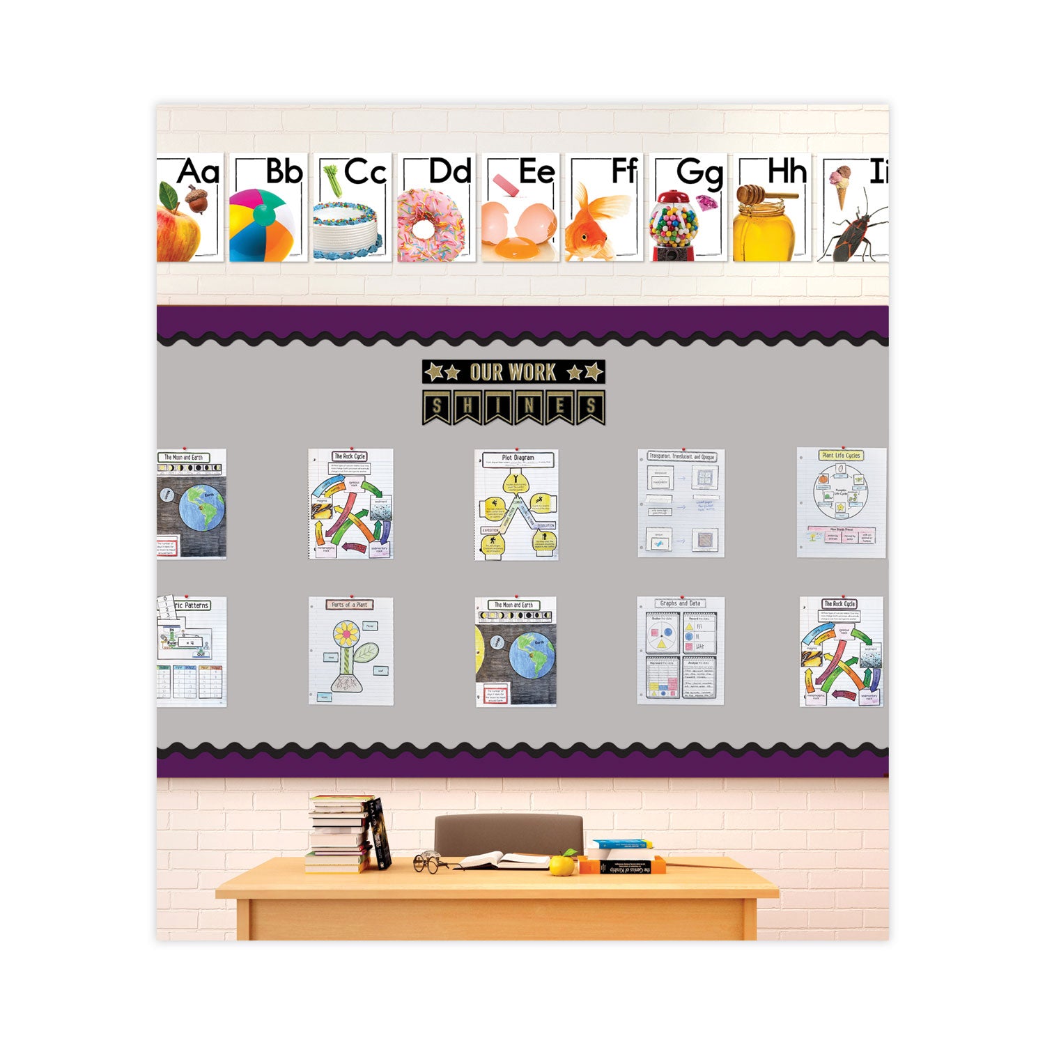 Carson-Dellosa Education Curriculum Bulletin Board Set. Alphabet, 27 Pieces