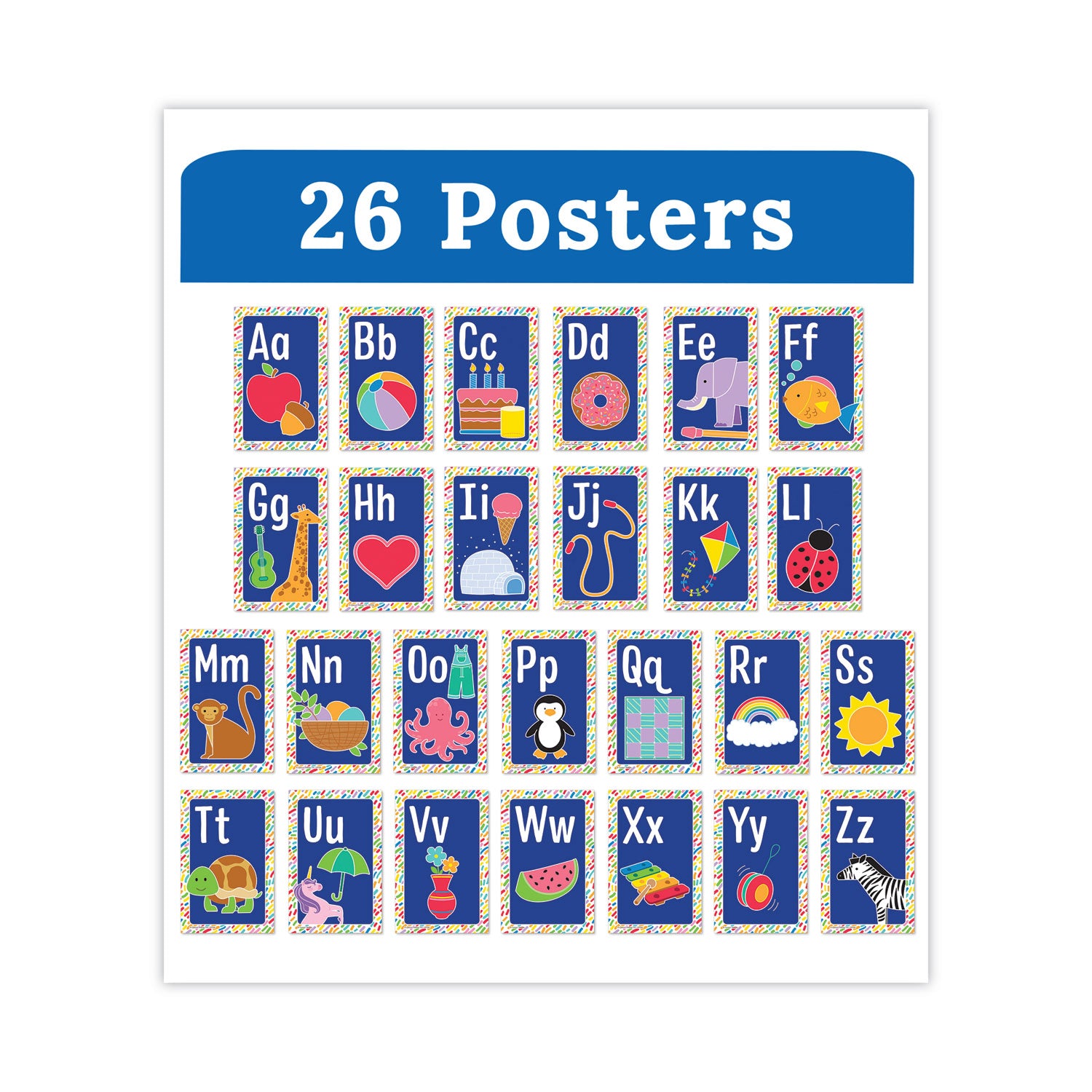 Carson-Dellosa Education Mini Posters, Alphabet, 26 Mini Posters