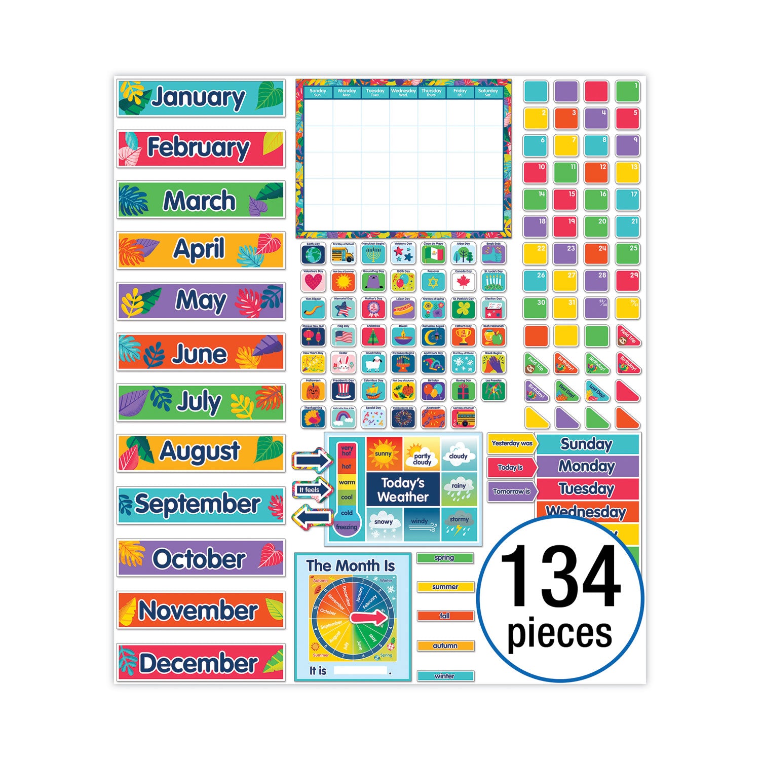 Carson-Dellosa Education Calendar Bulletin Board Set, One World, 134 Pieces