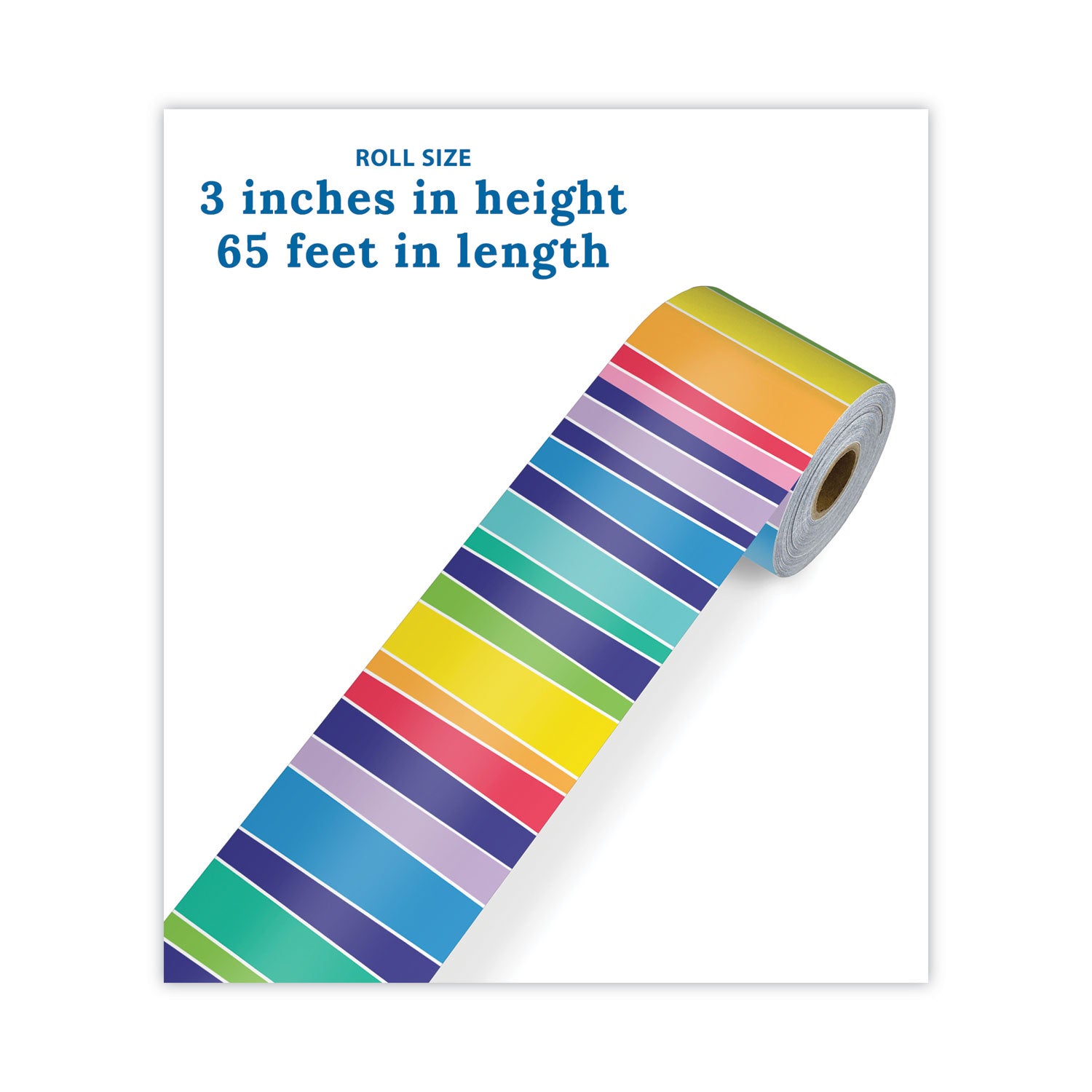 Carson-Dellosa Education Rolled Straight Borders, 2.25" x 65 ft, Rainbow