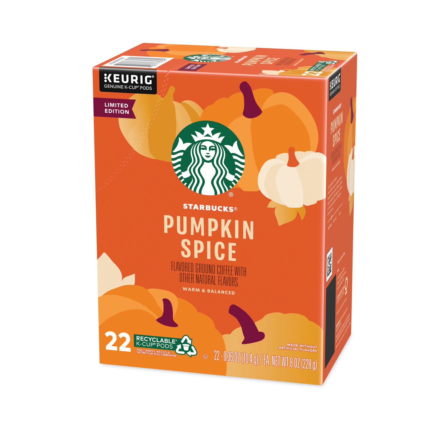 Starbucks® Pumpkin Spice Coffee, K-Cups, 22/Box, 4 Boxes/Carton